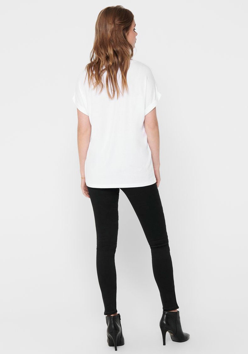 ONLY T-Shirt »ONLMOSTER – T-Shirt mit melierter Optik und elastischem Material«, meliert, casual, lässig geschnitten, Viskosemischung, Rundhals