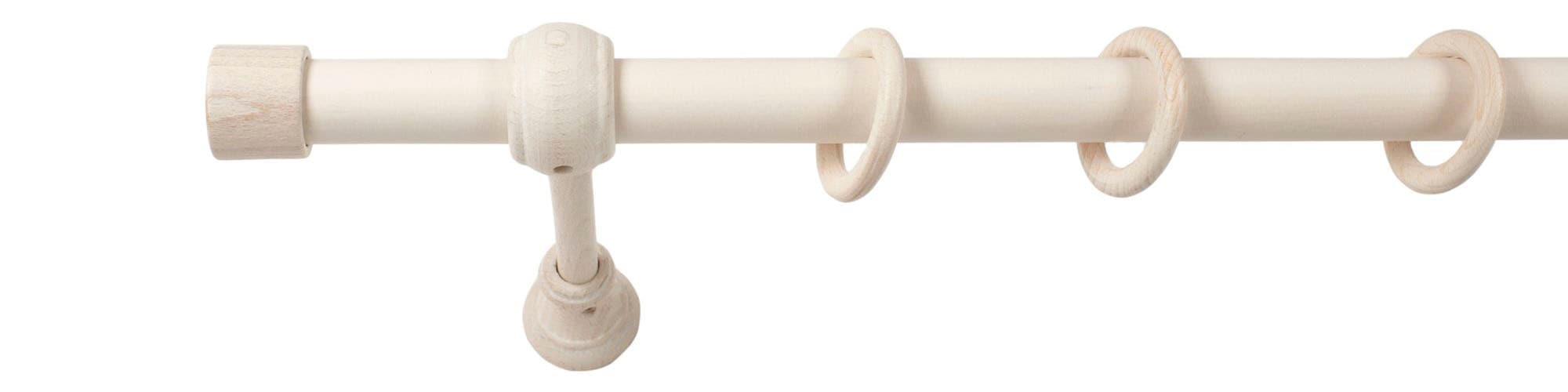 SN DECO GROUP Gardinenstange »Cafiro«, 1 läufig-läufig, Fixmass, 28 mm, Holz, verschiedene Längen und Farben, Komplettset