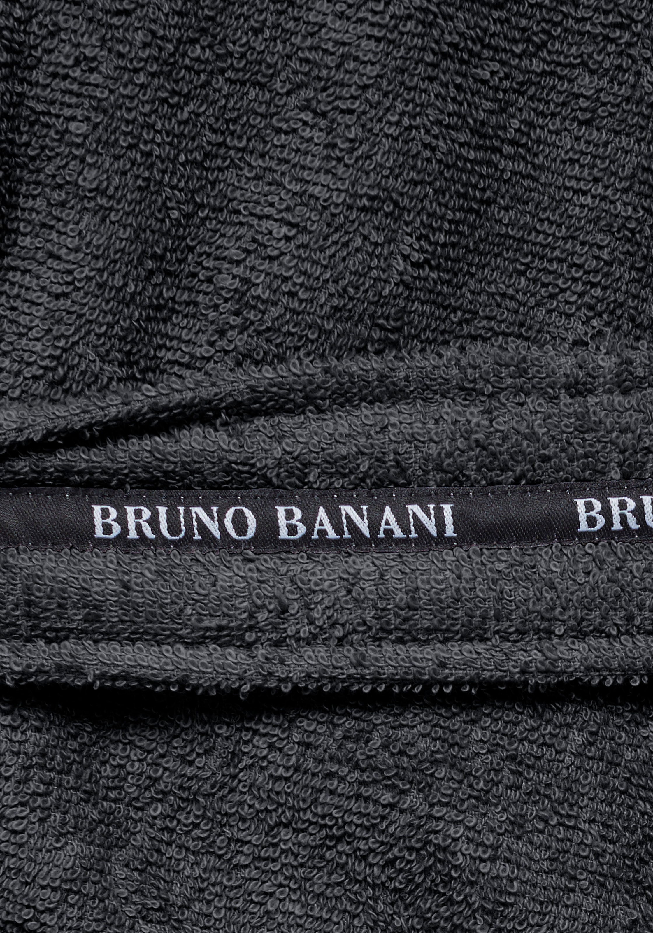 Bruno Banani Herrenbademantel »»Danny« Normalgrösse & Übergrösse«, (1 St.), mit Logostreifen, Herren Bademantel aus 100% Baumwolle, S-4XL