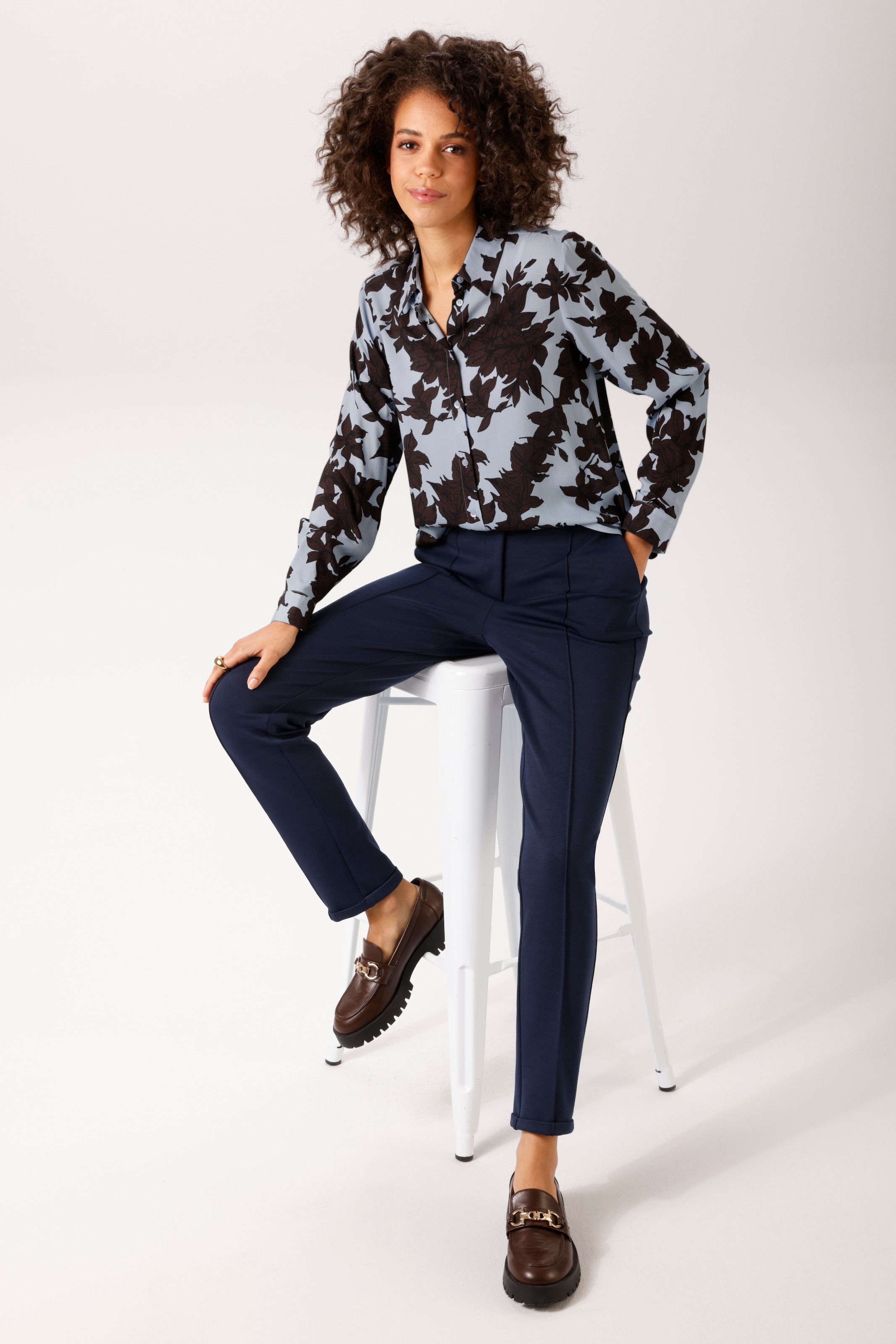 Aniston CASUAL Hemdbluse mit grossflächigen Blättern bedruckt - NEUE KOLLEKTION