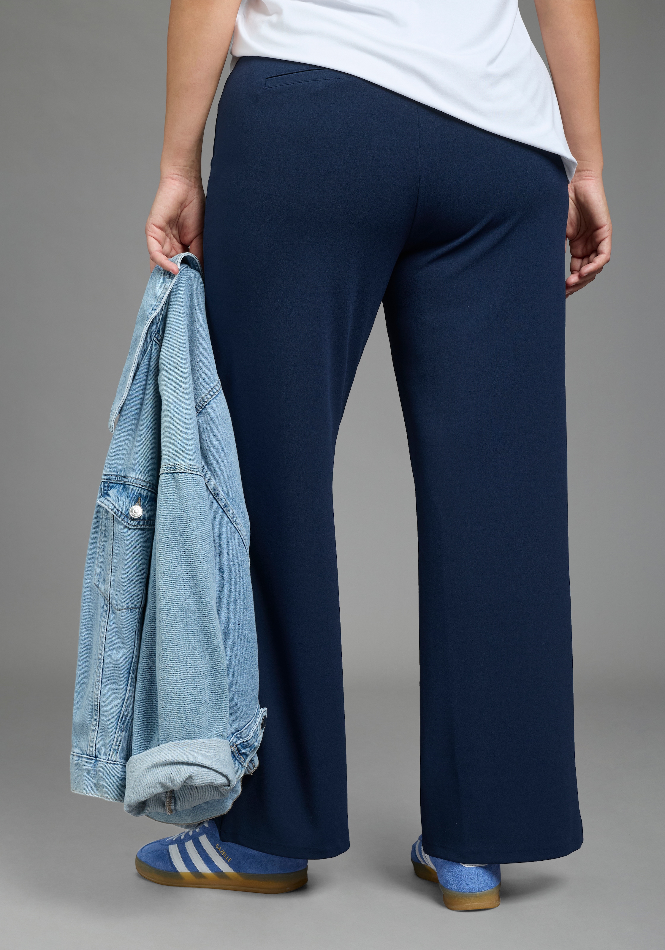 Laura Scott CURVE Pantalon à enfiler »Grosse Grössen«  en tissu stable et élastique avec jambe large