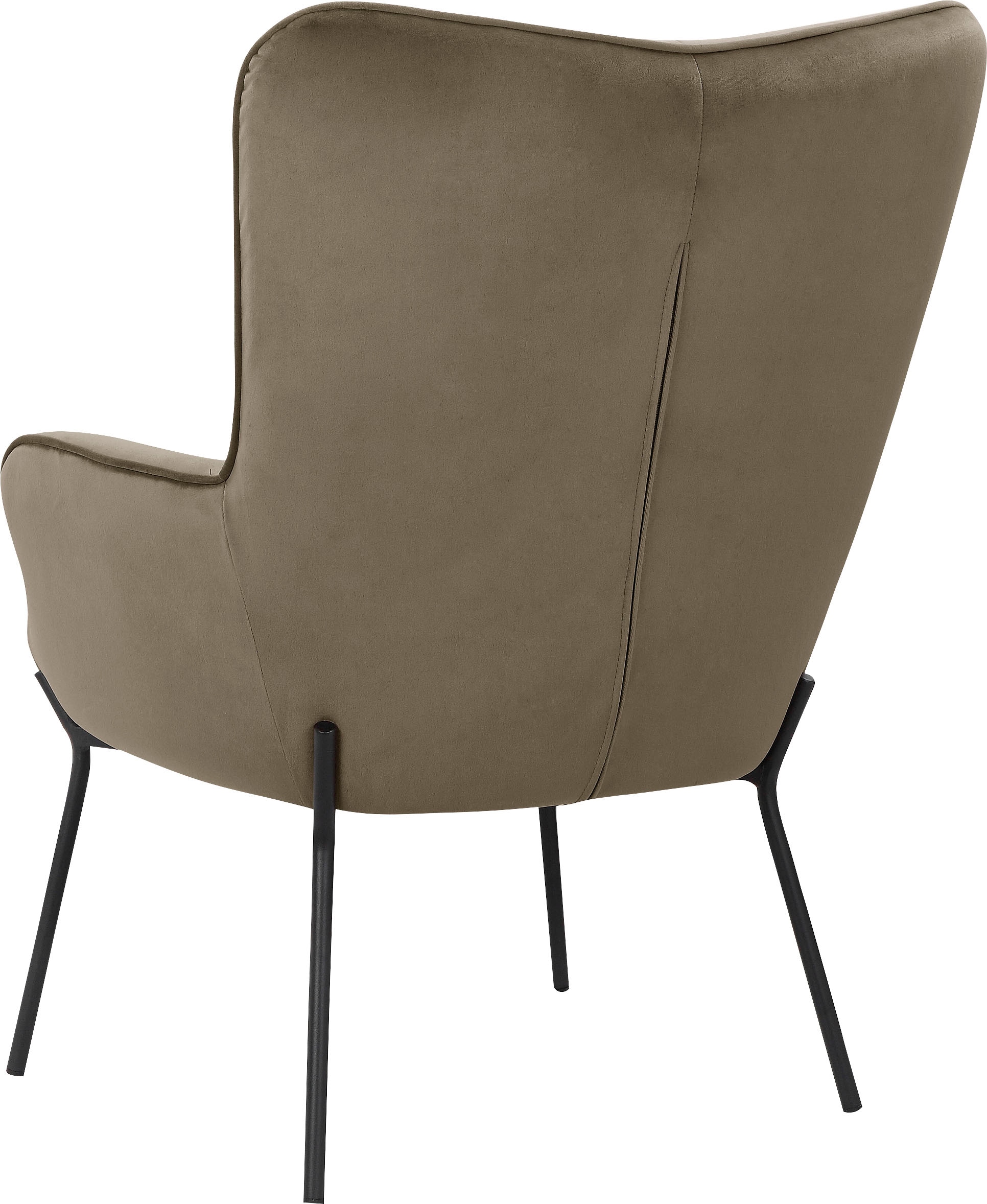 GOODproduct Fauteuil lounge »Luukas, Ohrensessel mit Metallbeinen,« 1 cuis tlg. Stoff recyceltes Polyester, Sitz und Rücken gepolstert, Sitzhöhe 46 cm