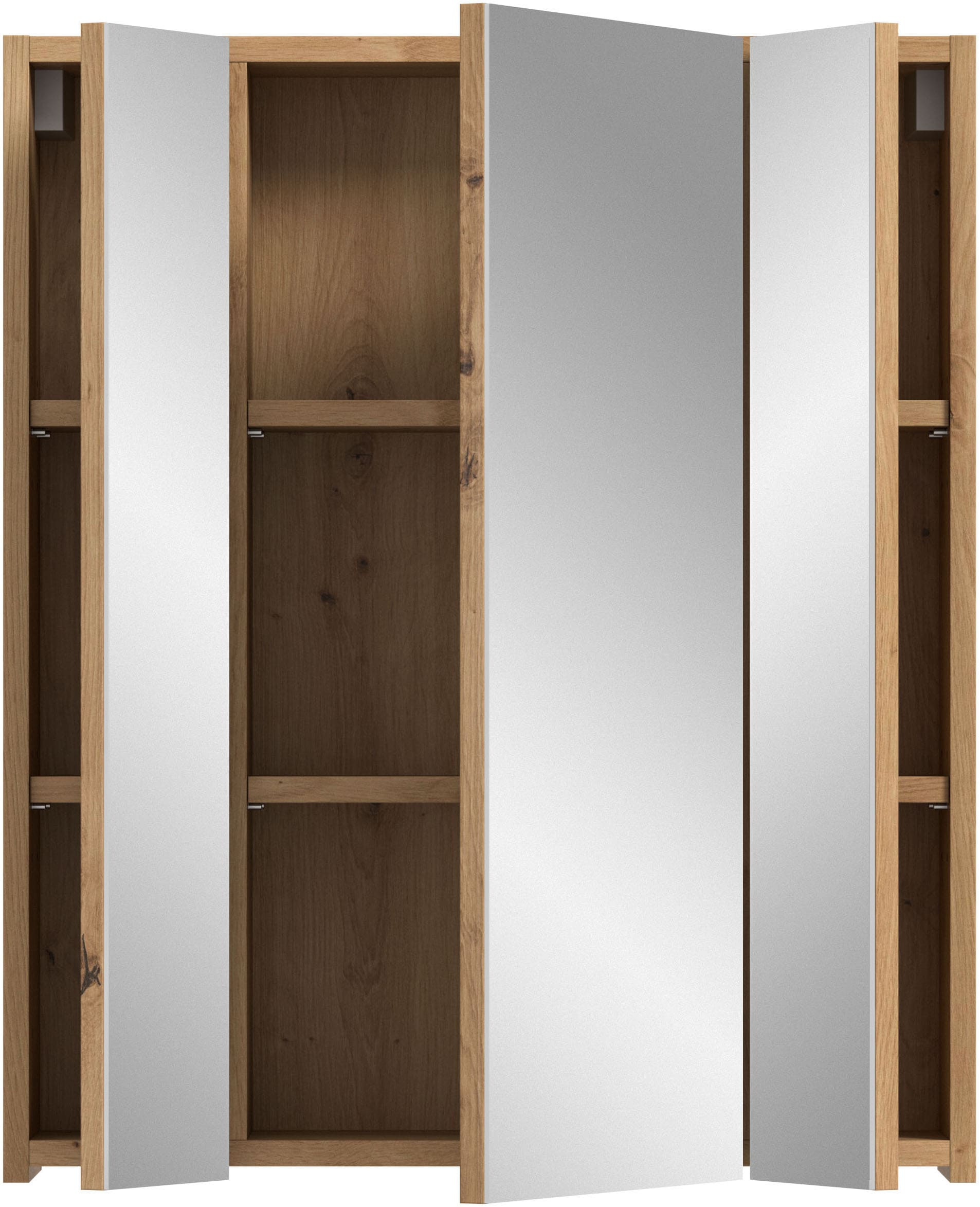 INOSIGN Spiegelschrank »Malmö, Breite 60 cm, 3 Spiegeltüren, 9 Fächer, 6 Einlegeböden« 1 Stk. tlg. Florenz, Spiegelschrank 3-Türig, Artisan Oak NB, 9 Fächer