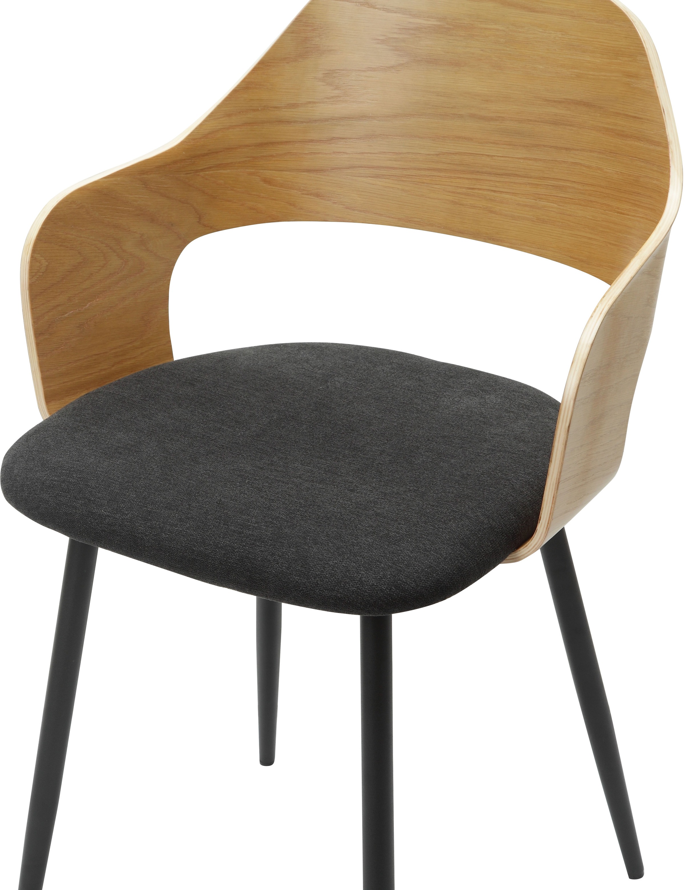 Home affaire Chaise de salle à manger »Belleville« (Set) 2 cuisRückenlehne in Eichenfurnier, Beine aus Metall