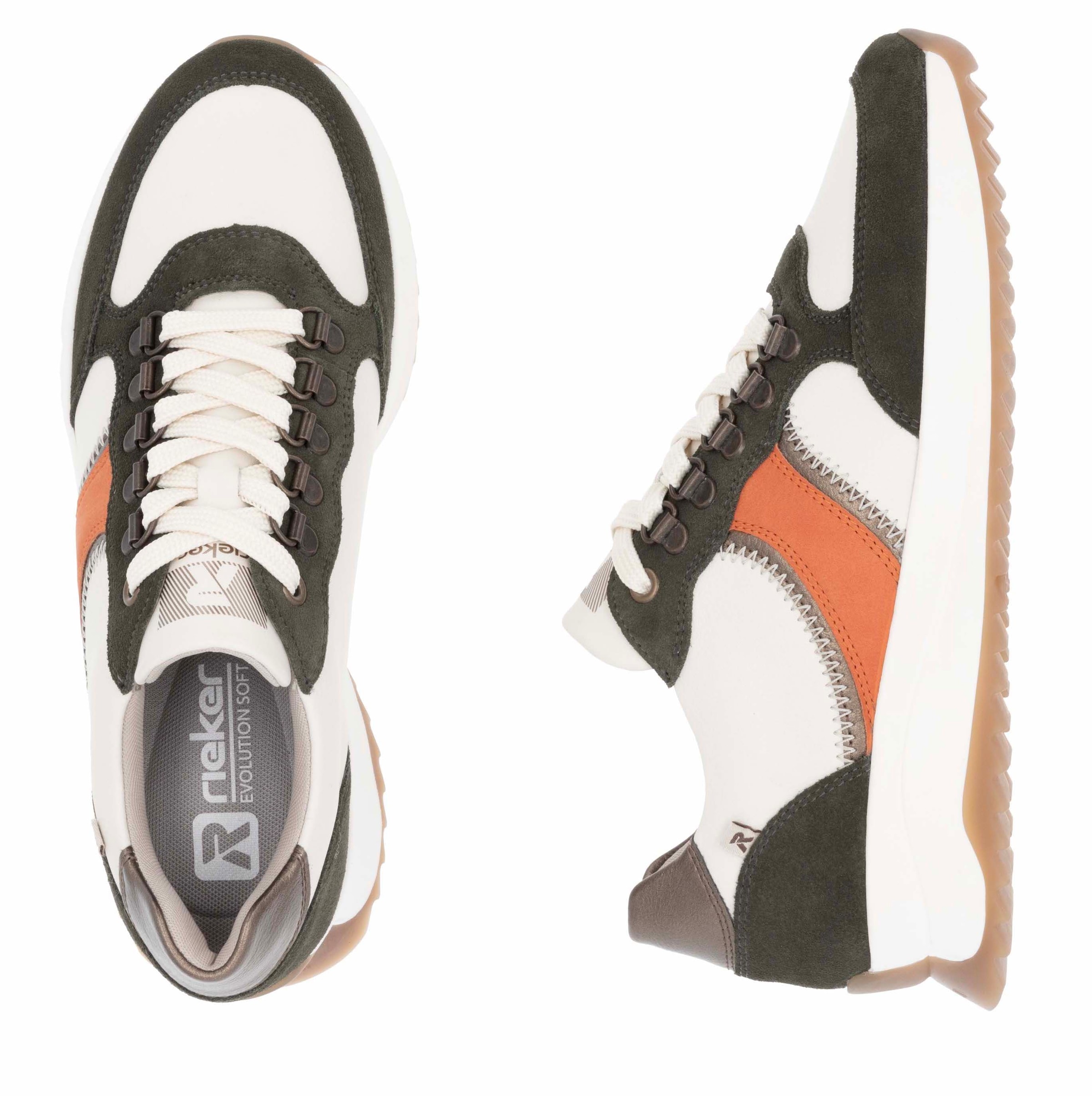 Rieker EVOLUTION Sneaker, Freizeitschuh, Halbschuh, Schnürschuh mit modischen Kontrastbesätzen