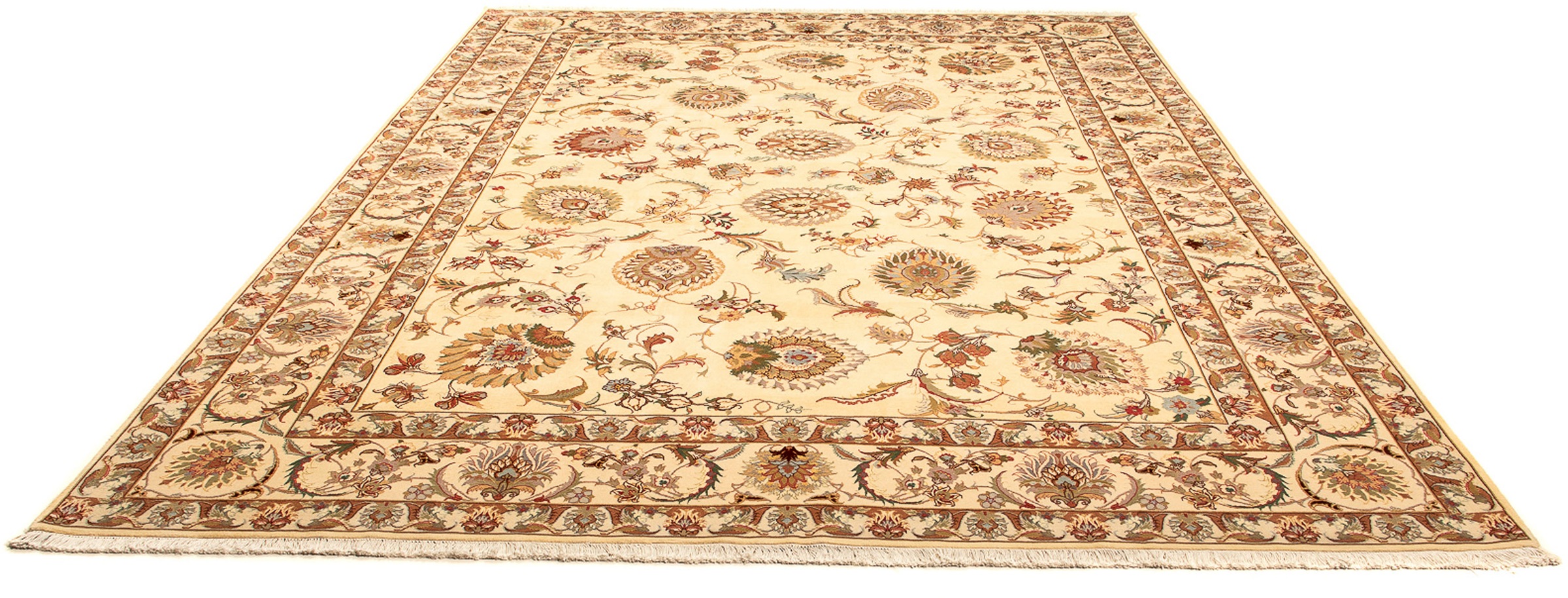 Image of morgenland Orientteppich »Perser - Täbriz - Royal - 346 x 256 cm - hellbraun«, rechteckig, 7 mm Höhe, Wohnzimmer, Handgeknüpft, Einzelstück mit Zertifikat bei Ackermann Versand Schweiz