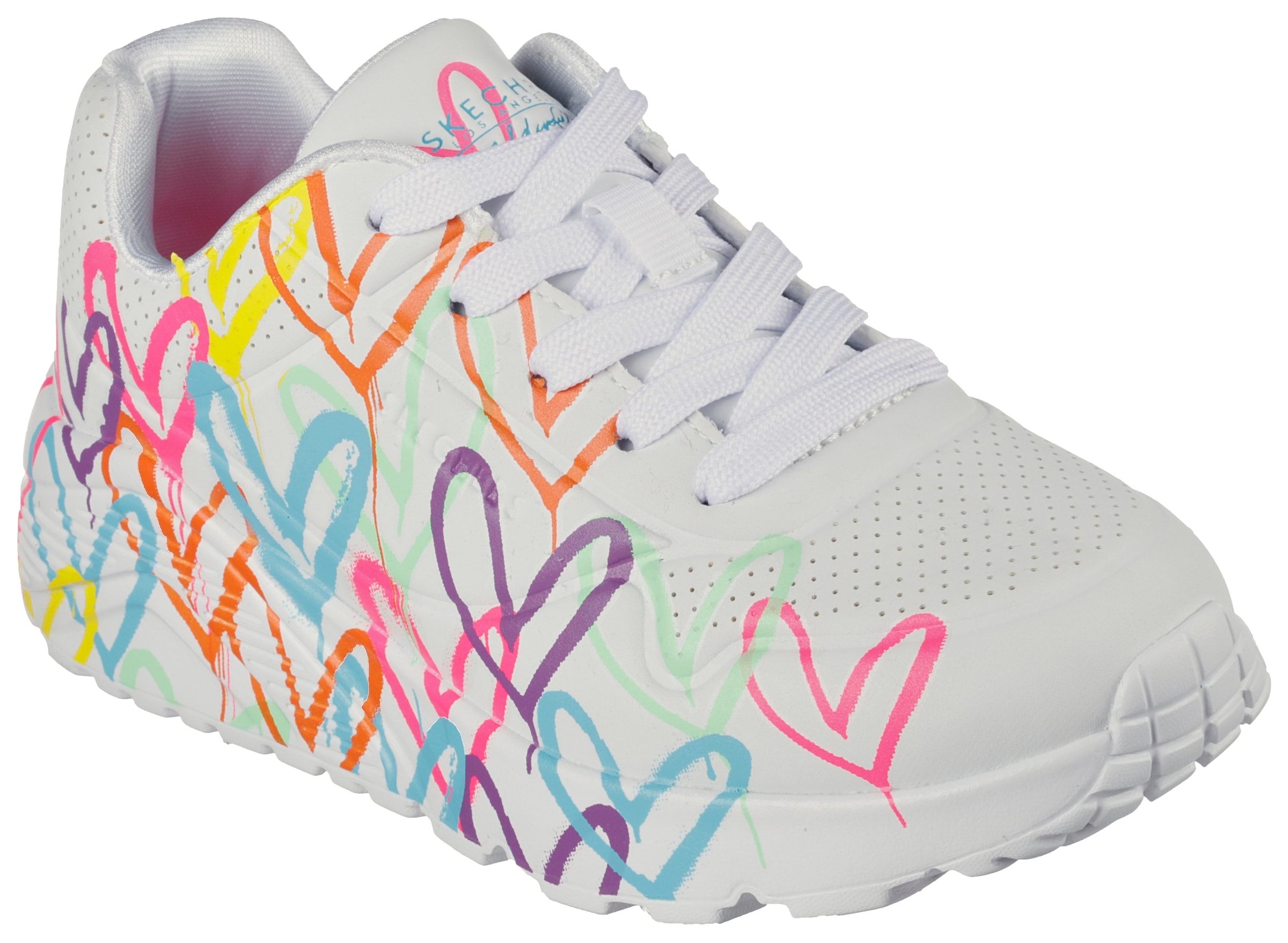 Image of Skechers Sneaker "JGoldcrown: Uno Lite - Spread the Love", Chunky Sneaker, Pleatausneaker, Retro Sneaker mit allover Print
