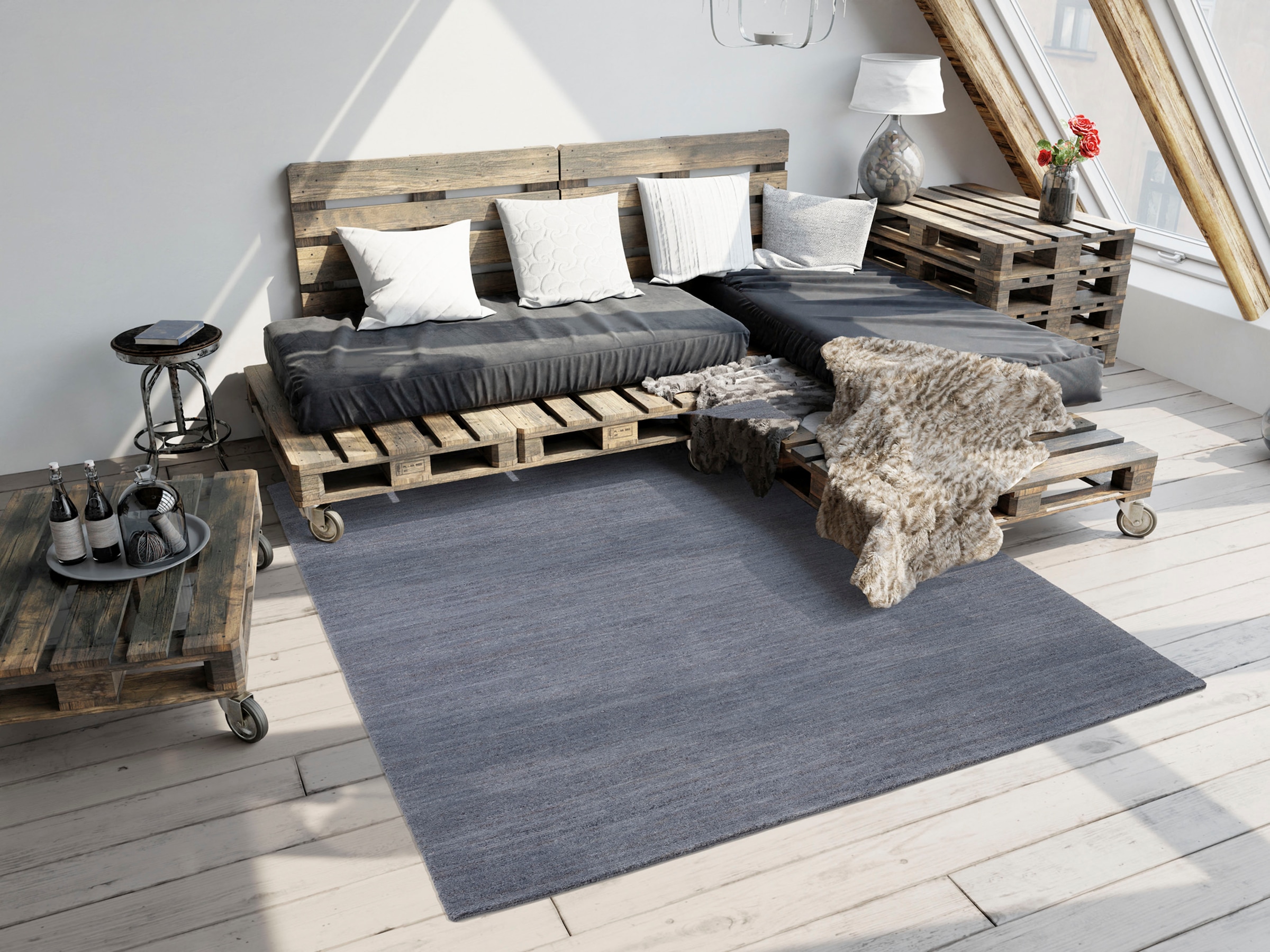 OCI DIE TEPPICHMARKE Teppich »HIMALI UNI«, rechteckig, 5 mm Höhe, handgeknüpft, hochwertige Wolle, fusswarm, Wohnzimmer