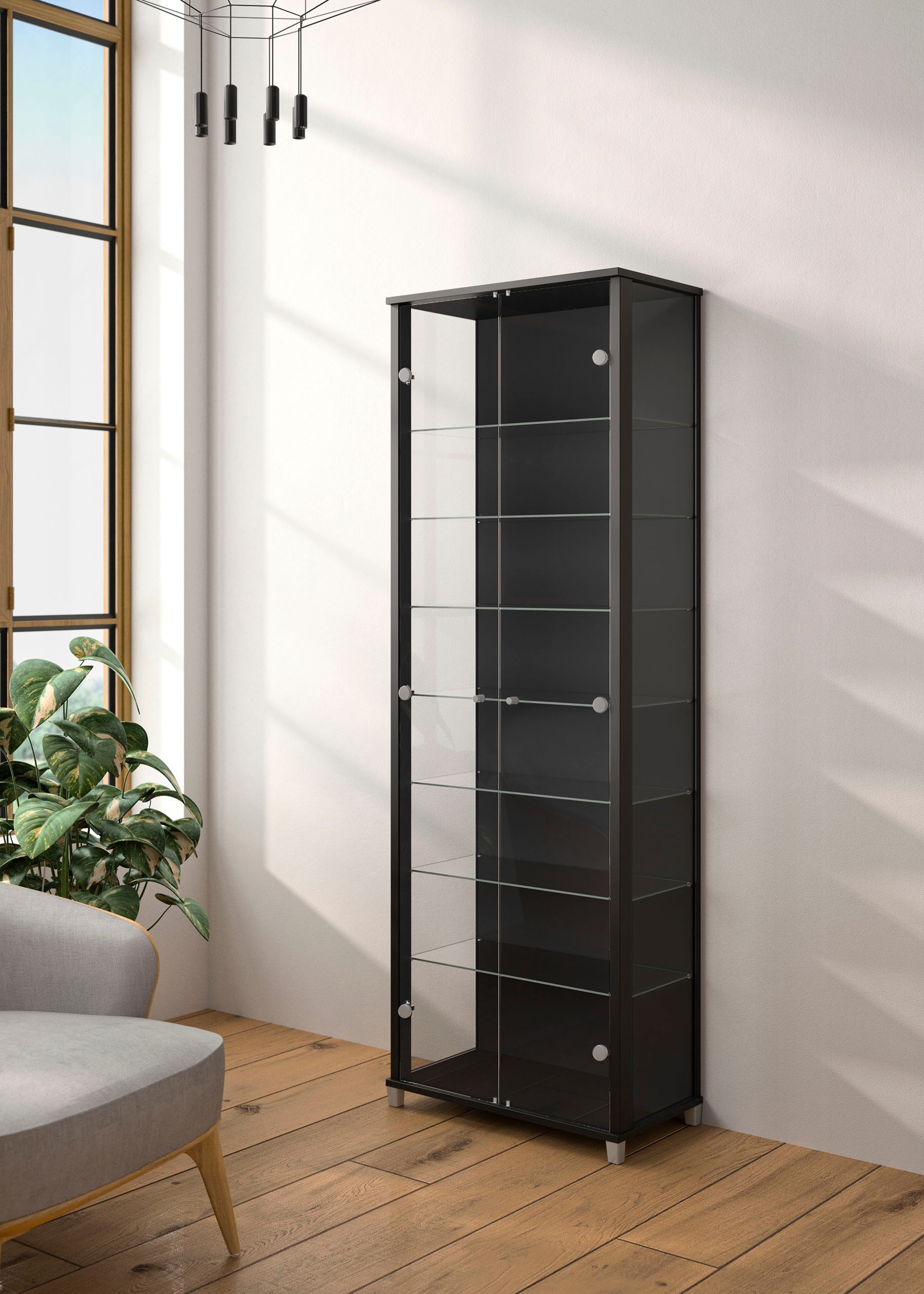 fif möbel Vitrine »Optima« Standvitrine, 2 Glastüren, 7 Böden, vielseitig, perfekt für Sammler