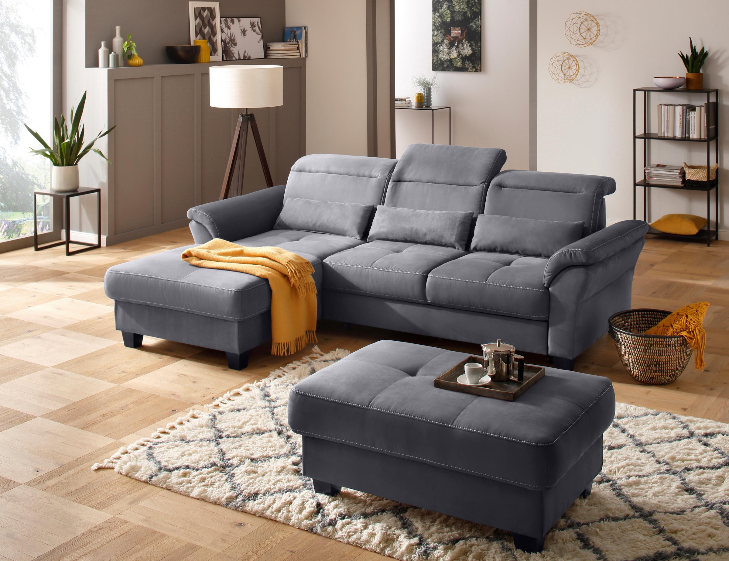 Home affaire Ecksofa »Solvei L-Form« mit Recamierenabschluss und Sitztiefenverstellung