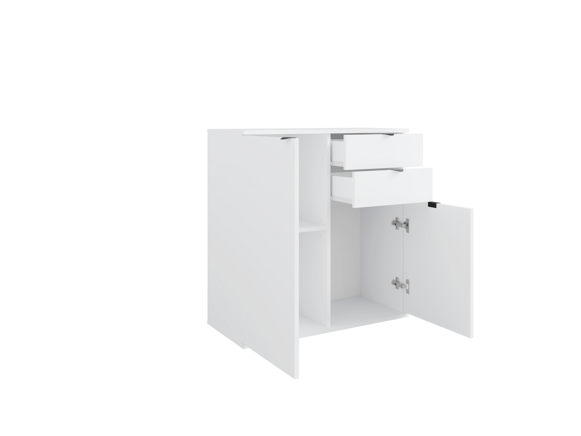 Home affaire Commode »THALIANA Sideboard mit 2 Türen und 2 Schubladen, Breite 80 cm« Schrank in 3 Farben erhältlich, schwarze Metallgriffe, viel Stauraum