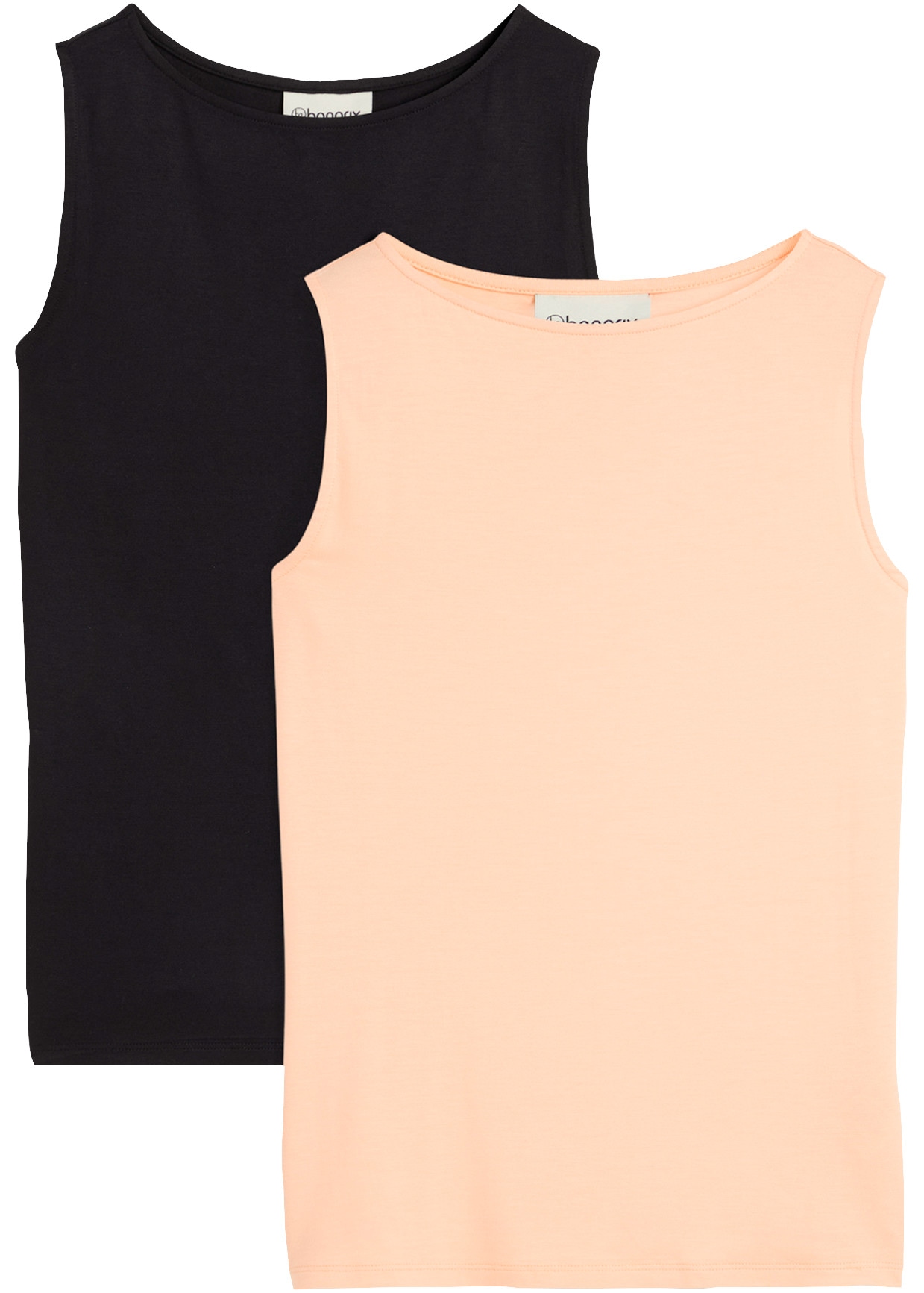 Image of bonprix Shirttop Packung, 2er, aus Viskose, Slim Fit, ärmellos, im 2er-Pack