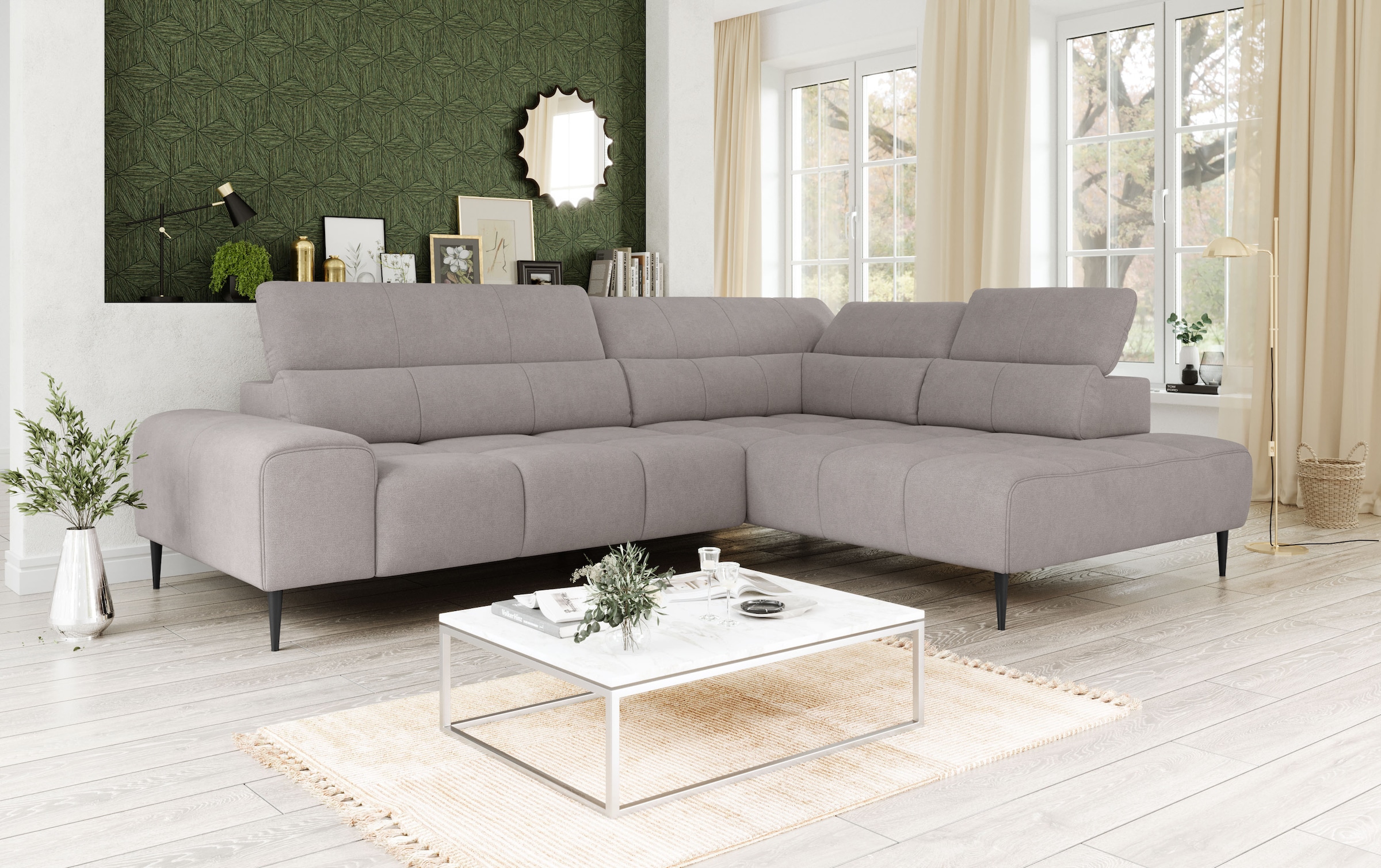 Image of COTTA Ecksofa "Theo L-Form, B: 298 cm" mit Kopfteilverstellung, optional Sitztiefenverstellung
