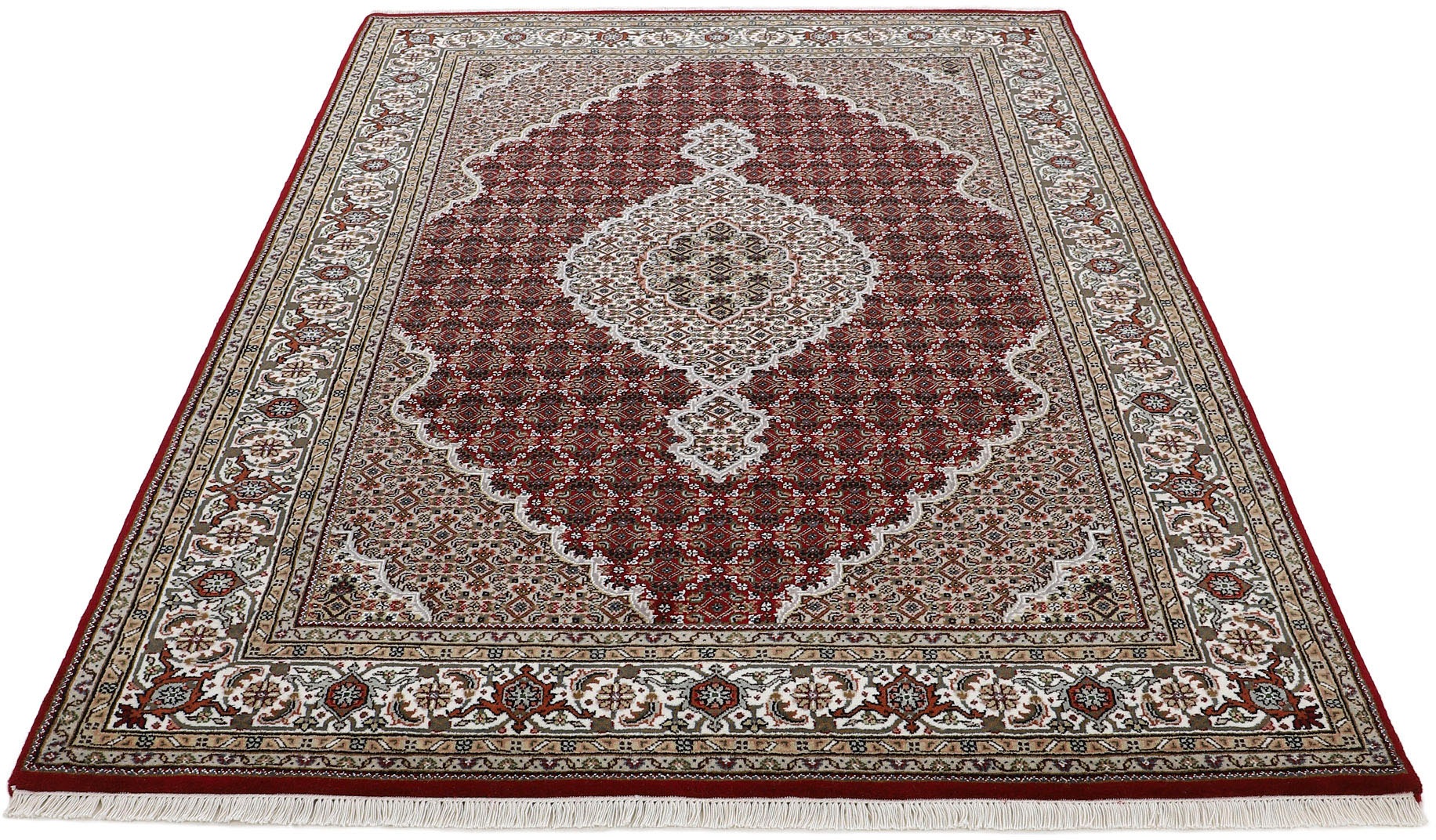 Woven Arts Orientteppich »Orientteppich Tabriz Mahi«, rechteckig, 15 mm Höhe, handgeknüpft, Wohnzimmer, reine Wolle