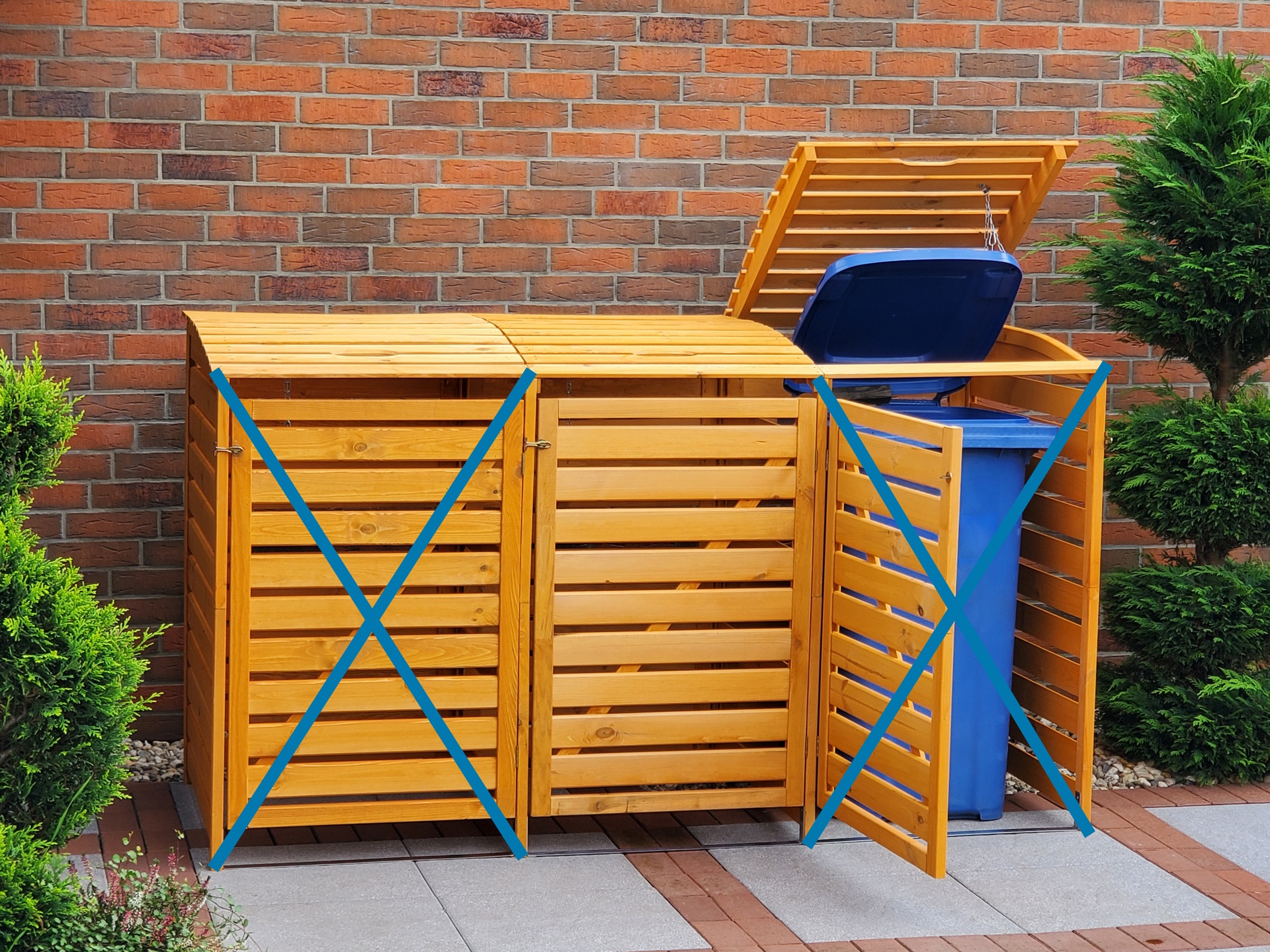promadino Coffre à poubelles »Erweiterungsset für Vario III, aus Massivholz« compatible avec toutes les poubelles jusqu'à 240 litres