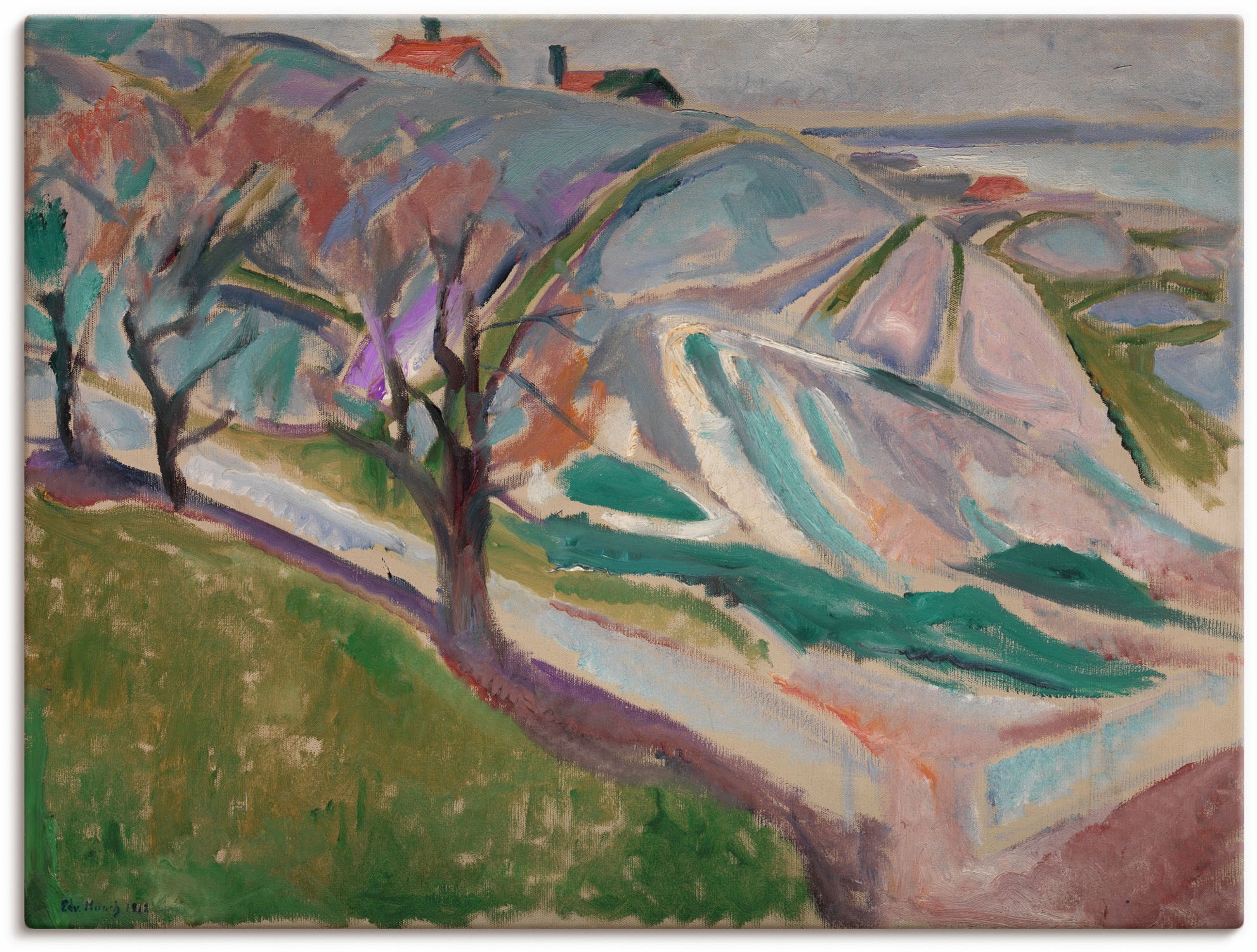 Image of Artland Wandbild »Landschaft, Kragero. 1912«, Gegenstandslos, (1 St.), in vielen Grössen & Produktarten - Alubild / Outdoorbild für den Aussenbereich, Leinwandbild, Poster, Wandaufkleber / Wandtattoo auch für Badezimmer geeignet bei Ackermann Versand Schw