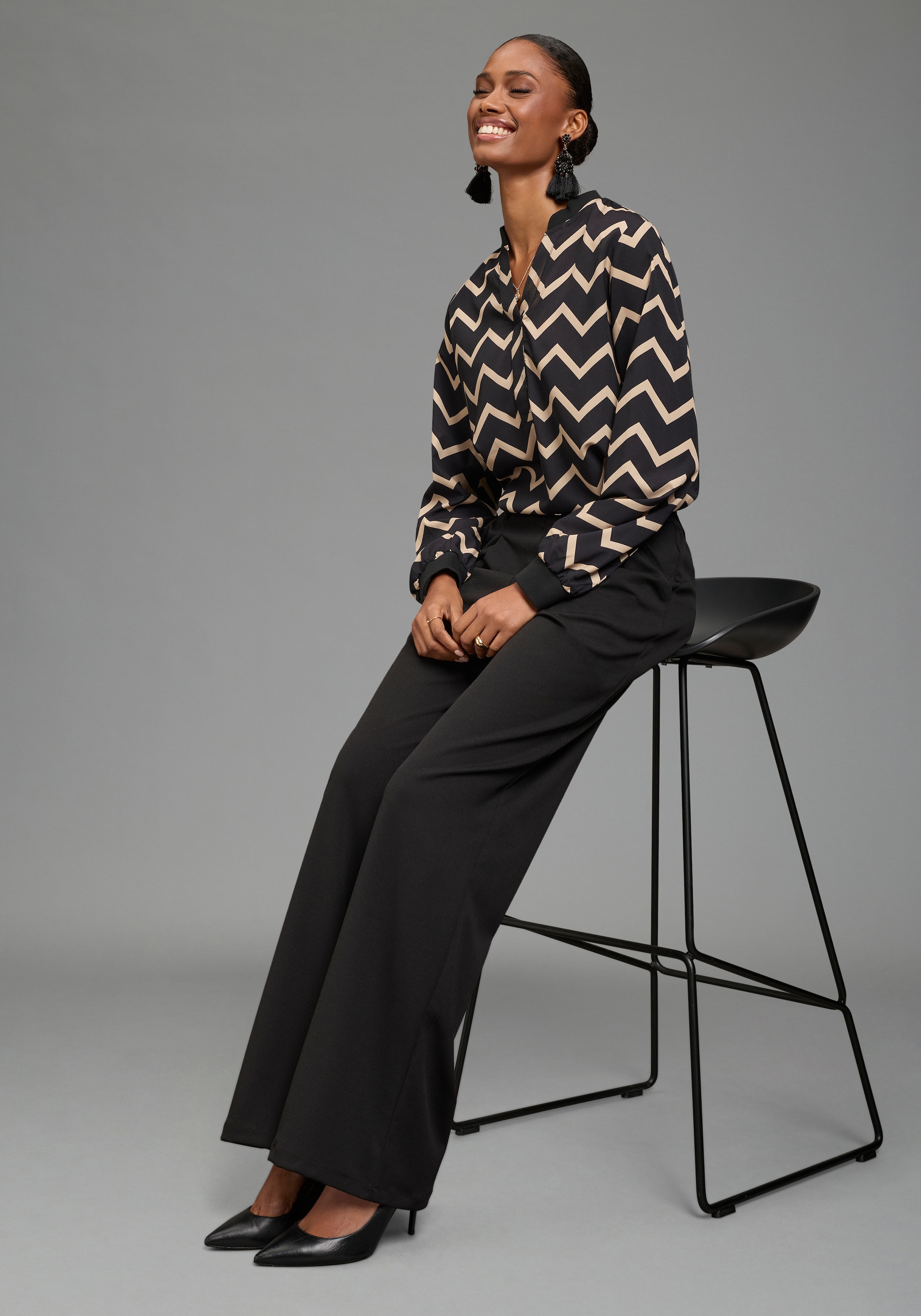 Laura Scott Pantalon à enfiler  avec une part d'élasthanne, pour automne et hiver, adapté au business