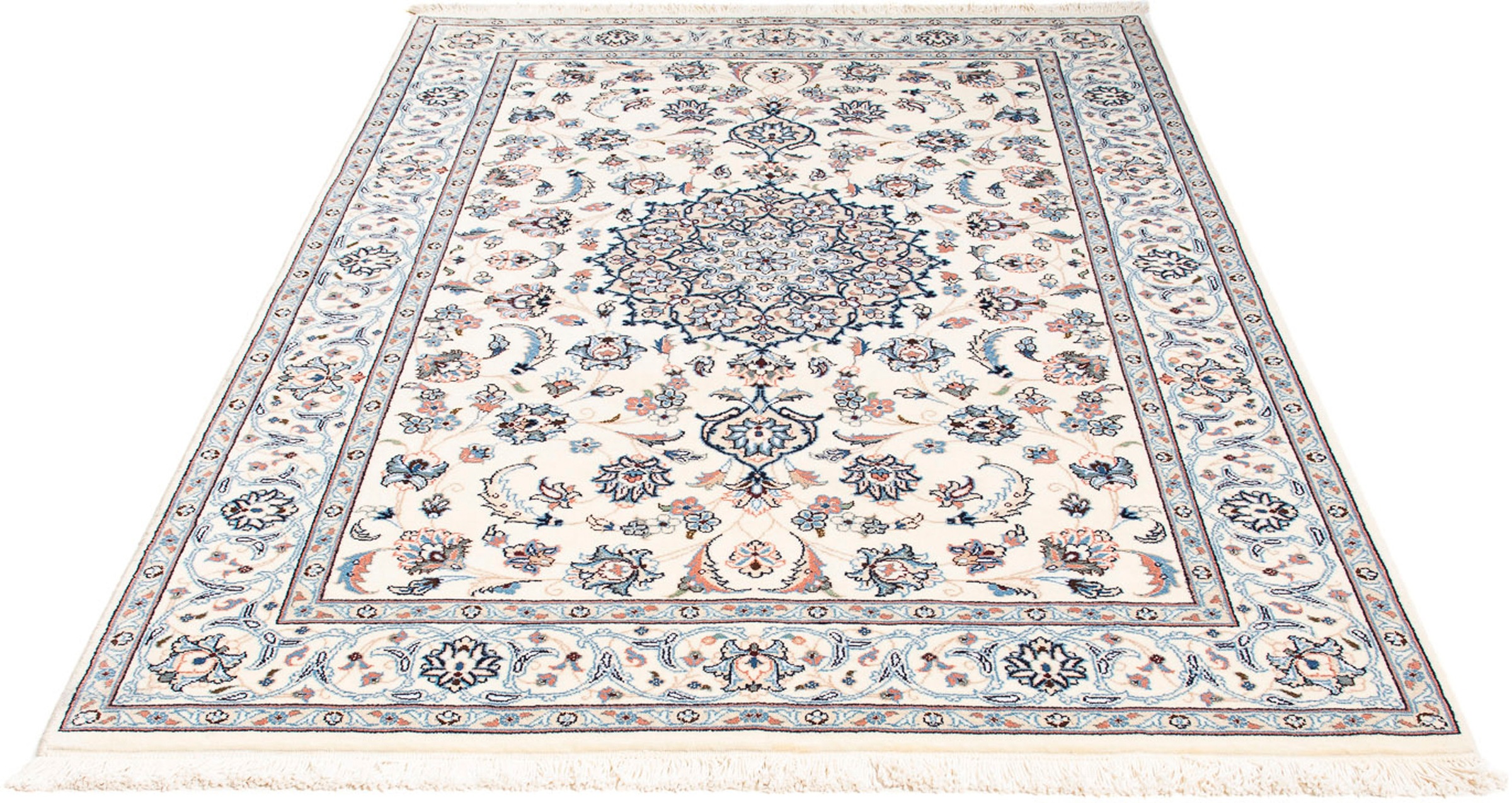 Image of morgenland Orientteppich »Perser - Nain - Royal - 203 x 138 cm - beige«, rechteckig, 10 mm Höhe, Wohnzimmer, Handgeknüpft, Einzelstück mit Zertifikat bei Ackermann Versand Schweiz