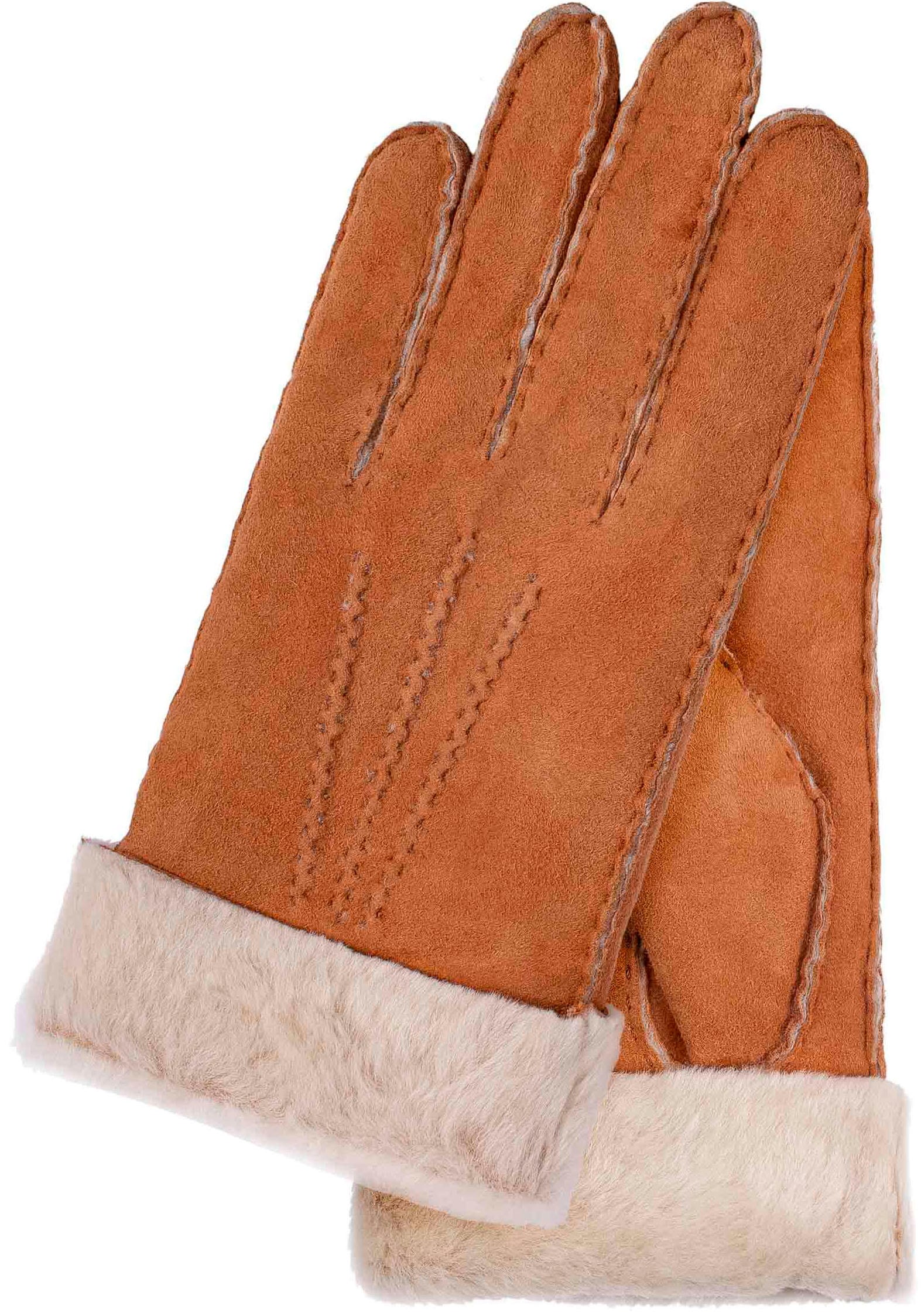 Lederhandschuhe, klassiches Design mit 3 Aufnähten und breitem Umschlag