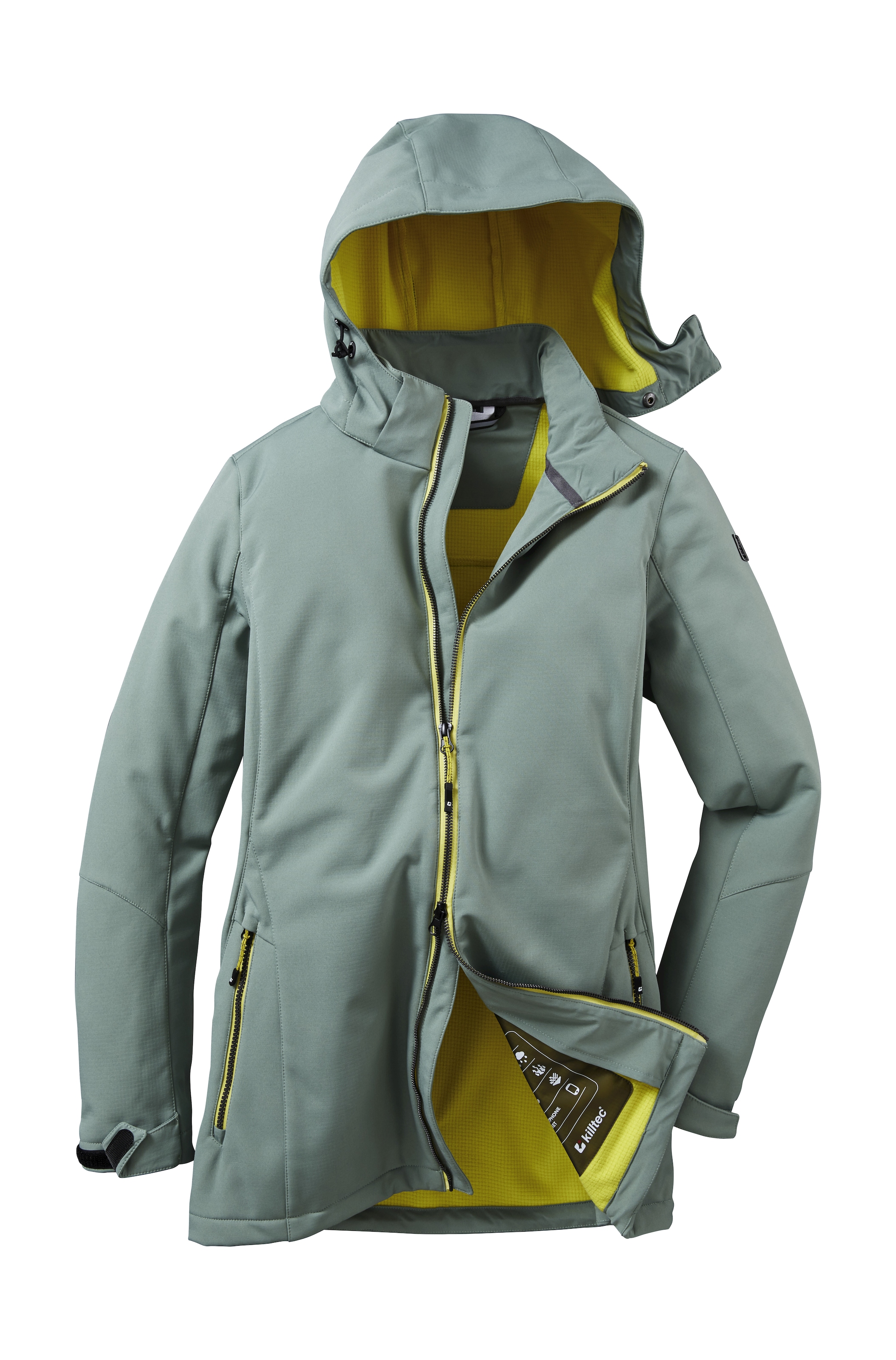 Killtec Softshelljacke »KOW 8 WMN SFTSHLL JCKT«, Softshelljacke: wasser- und windabweisend, regulierbare Details
