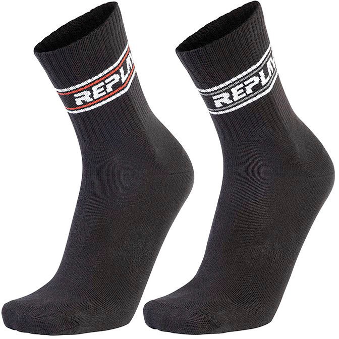 Image of Replay Tennissocken »SHORT TENNIS half terry Logo&Two Stripe 2Prs Banderole«, mit gerippten Bündchen bei Ackermann Versand Schweiz