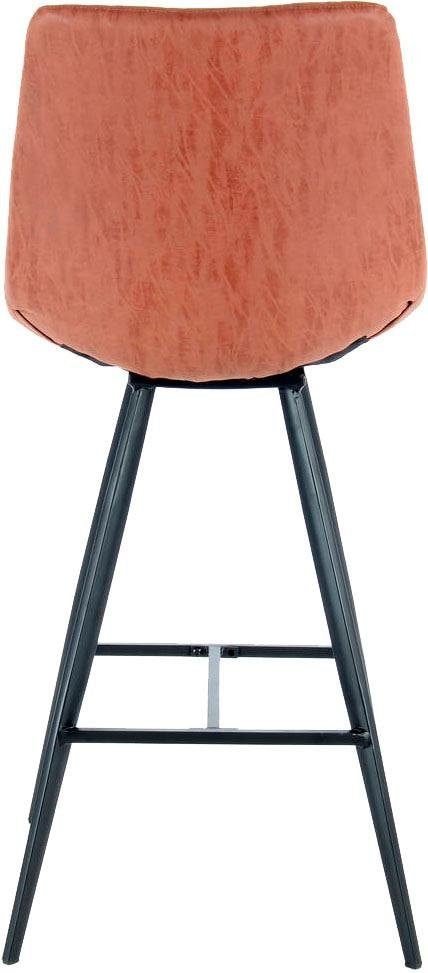 Kayoom Hochstuhl »Barstuhl Frances 425 2er-Set, stilvoller Retro-Look Barhocker« (Set) 2 Stk.pflegeleicht, bequem, attraktive Lederoptik, stilvoller Retro-Look