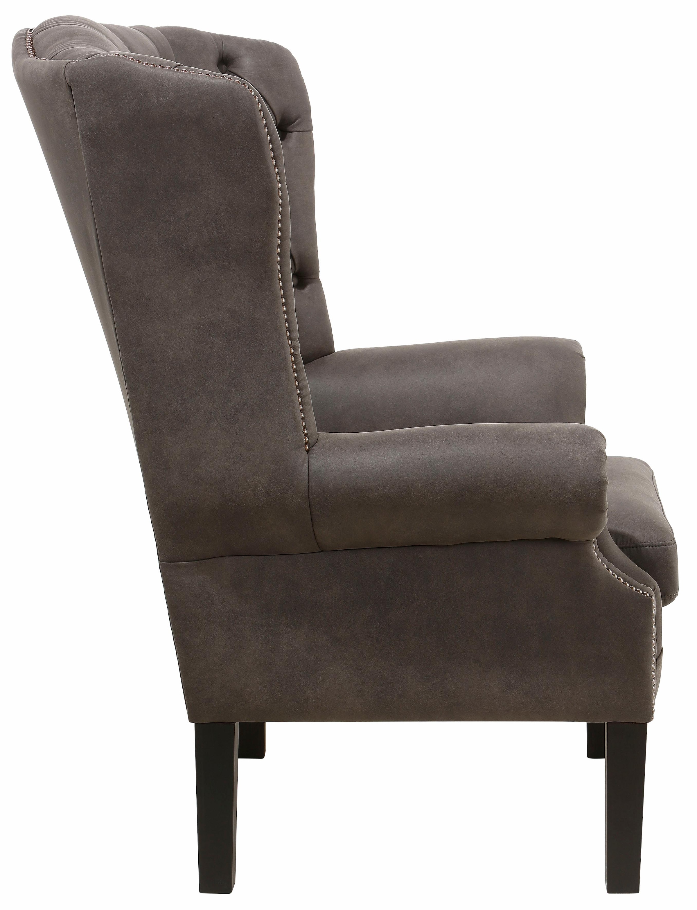 Home affaire Sessel »Bedford Ohrensessel Chesterfield« mit aufwendiger Knopfheftung und geschwungenen Armlehnen