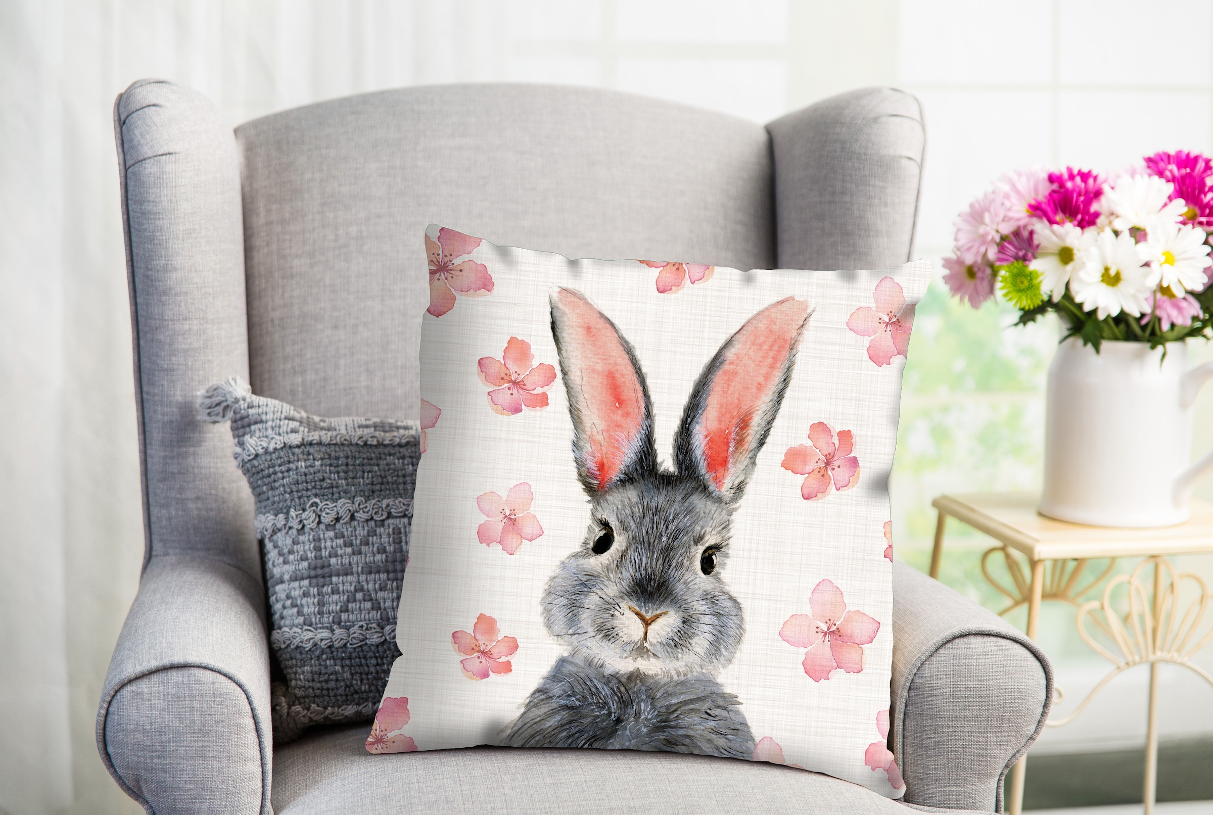 queence Dekokissen »Baluga«, süsser Hase, Kissenhülle ohne Füllung, Ostern