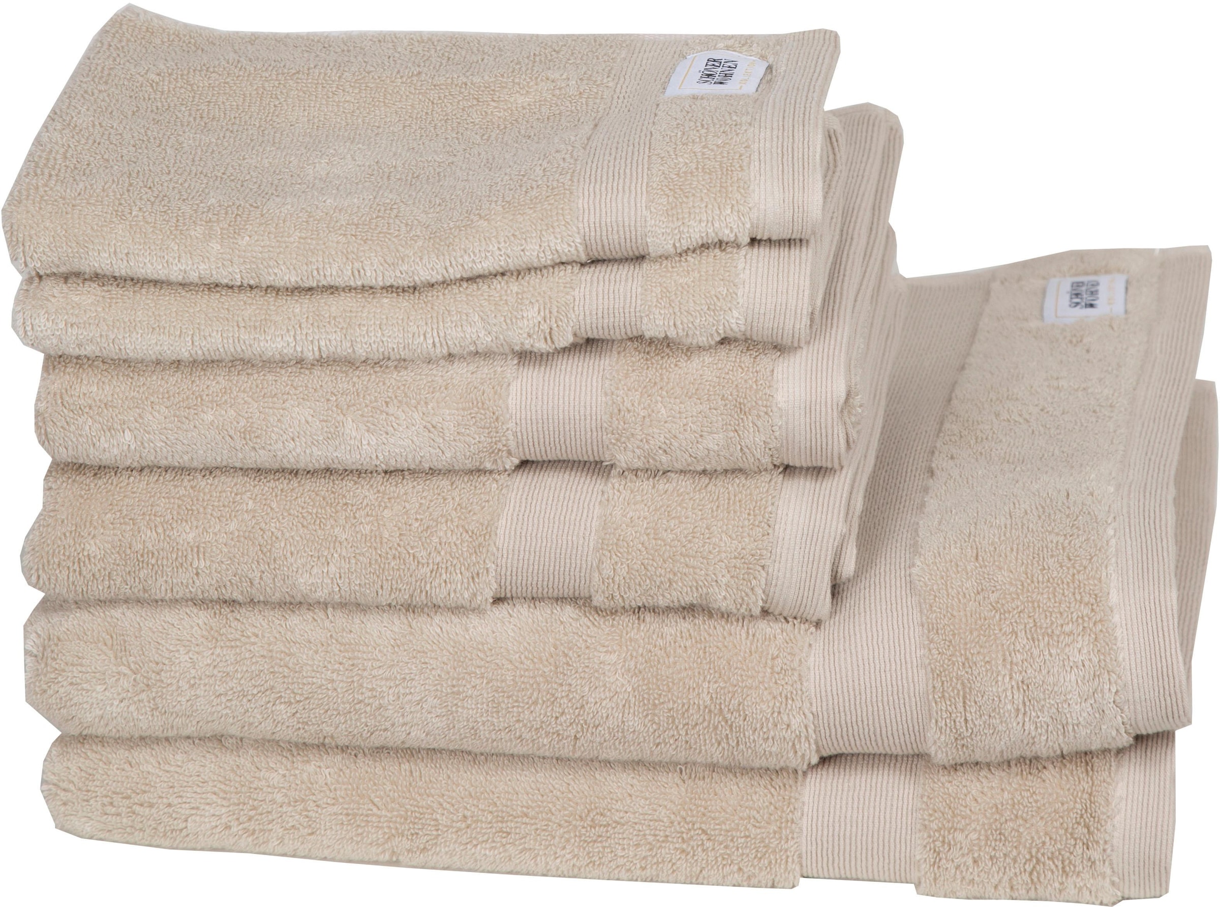 SCHÖNER WOHNEN-Kollektion Handtuch Set »Cuddly«, (Set, 6 St., 2 Handtücher 50x100 cm-2 Badetücher 70x140 cm-2 Gästetücher 30x50 cm), schnell trocknende Airtouch-Qualität