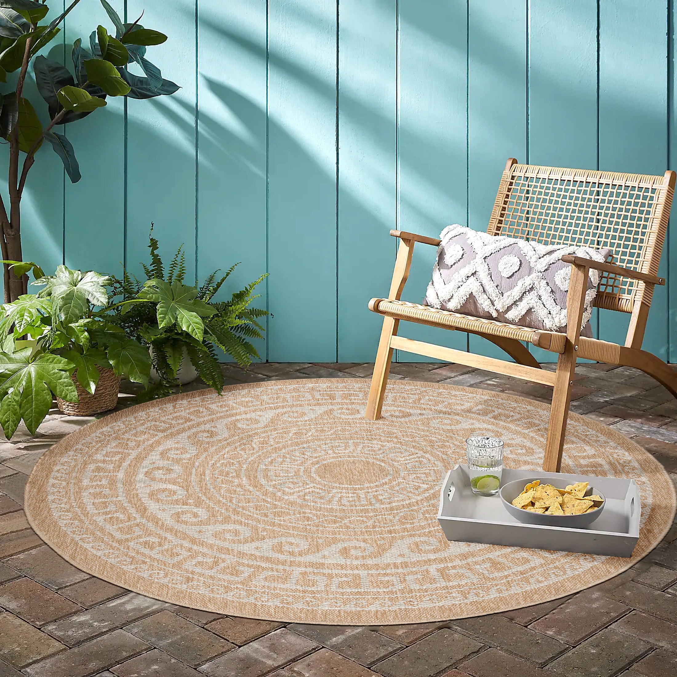 Image of Ayyildiz Teppiche Outdoorteppich "COMILLA 0887" rund 5 mm Höhe Pflegeleicht / Strapazierfähig / In- und Outdoor geeignet