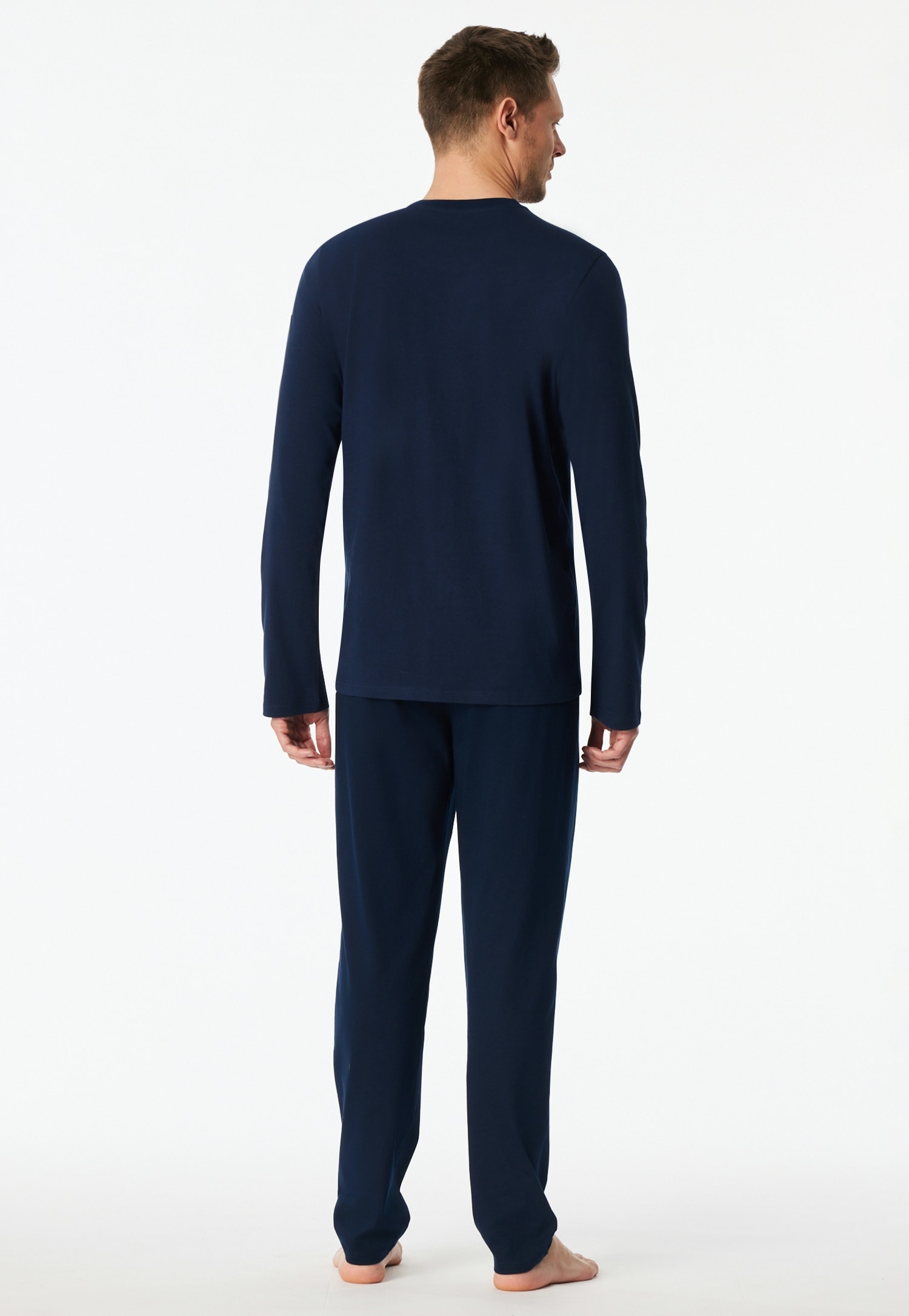 Schiesser Schlafanzug »Casual Nightwear« 2 mit langen Ärmeln und Rundhalsausschnitt