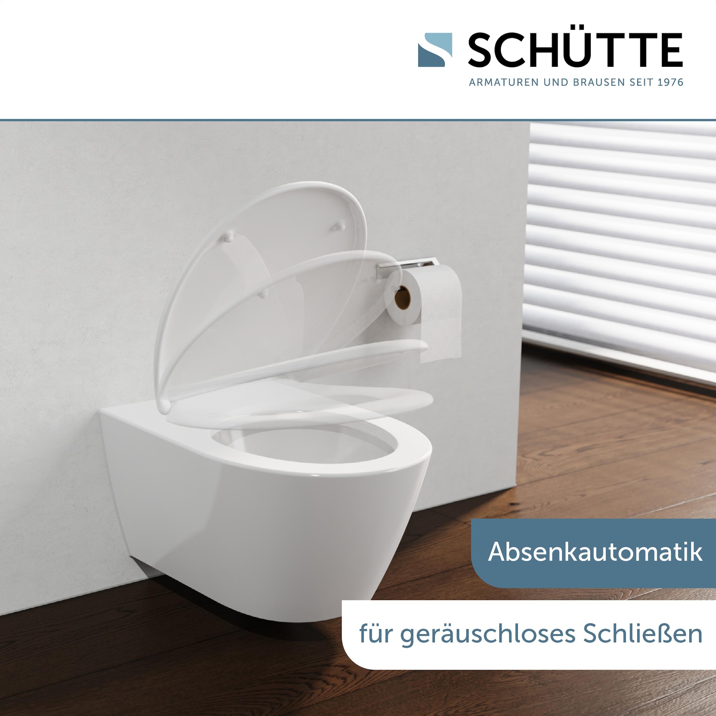 Schütte Siège de WC »Duroplast, WHITE PRO 1« Abattant WC, matériel de fixation, notice de montage,  avec mécanisme de descente automatique et fermeture rapide