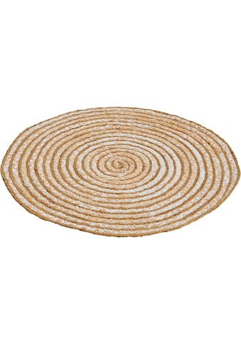 Teppich »Ethno«, rund, Flachgewebe, handgeflochten, Ø 80 cm, aus Jute & recycelte...