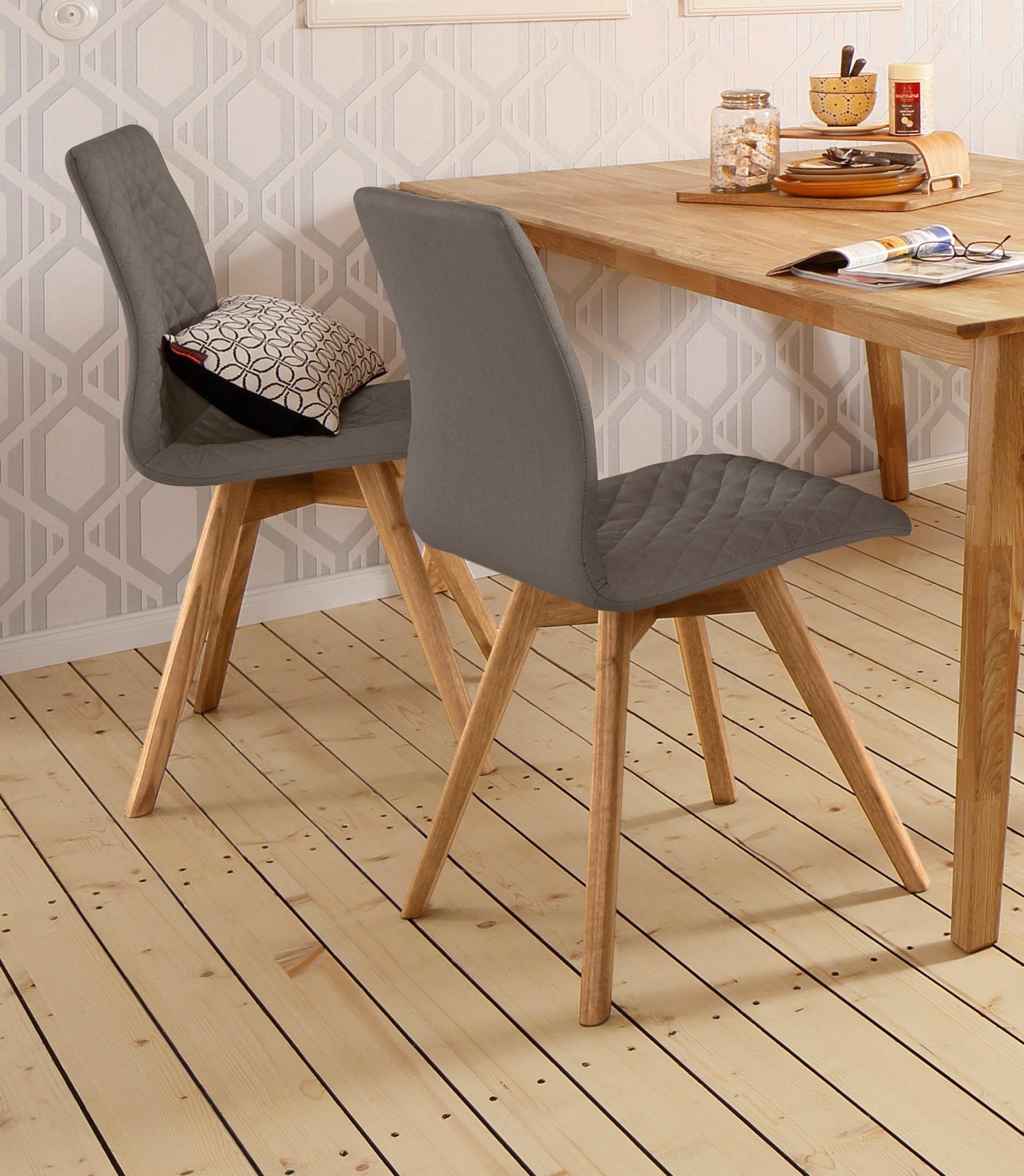 Image of andas 4-Fussstuhl »Rania«, (Set), 4 St., Webstoff fein, Beine in eiche oder nussbaum. Im 2er, 4er oder 6er-Set bei Ackermann Versand Schweiz