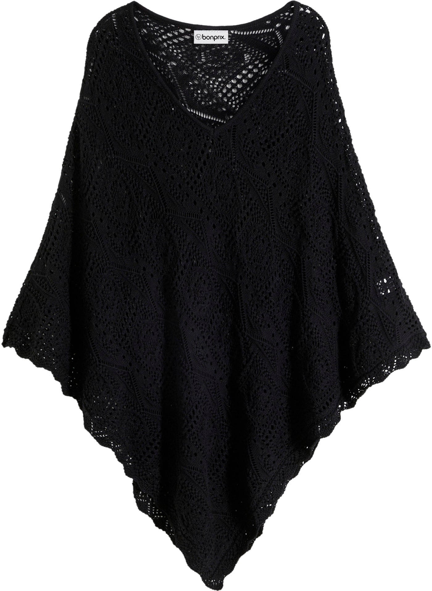 bonprix Poncho en tricot »Poncho« aus Baumwolle und Polyacryl, klassischer Stil, schlichtes Design