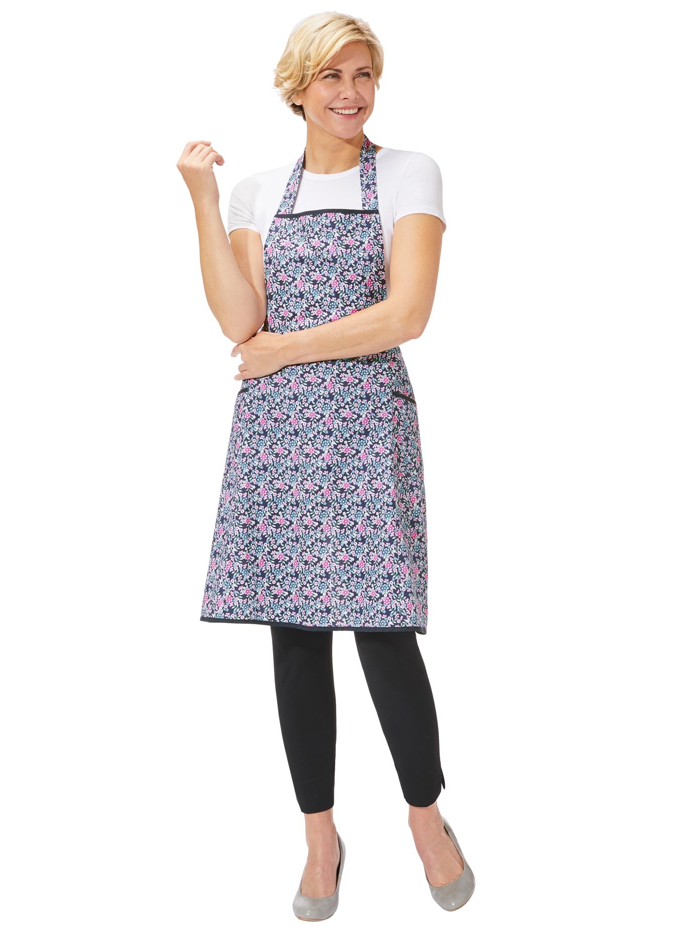 Latzschürze mit verstellbarem Nackenband