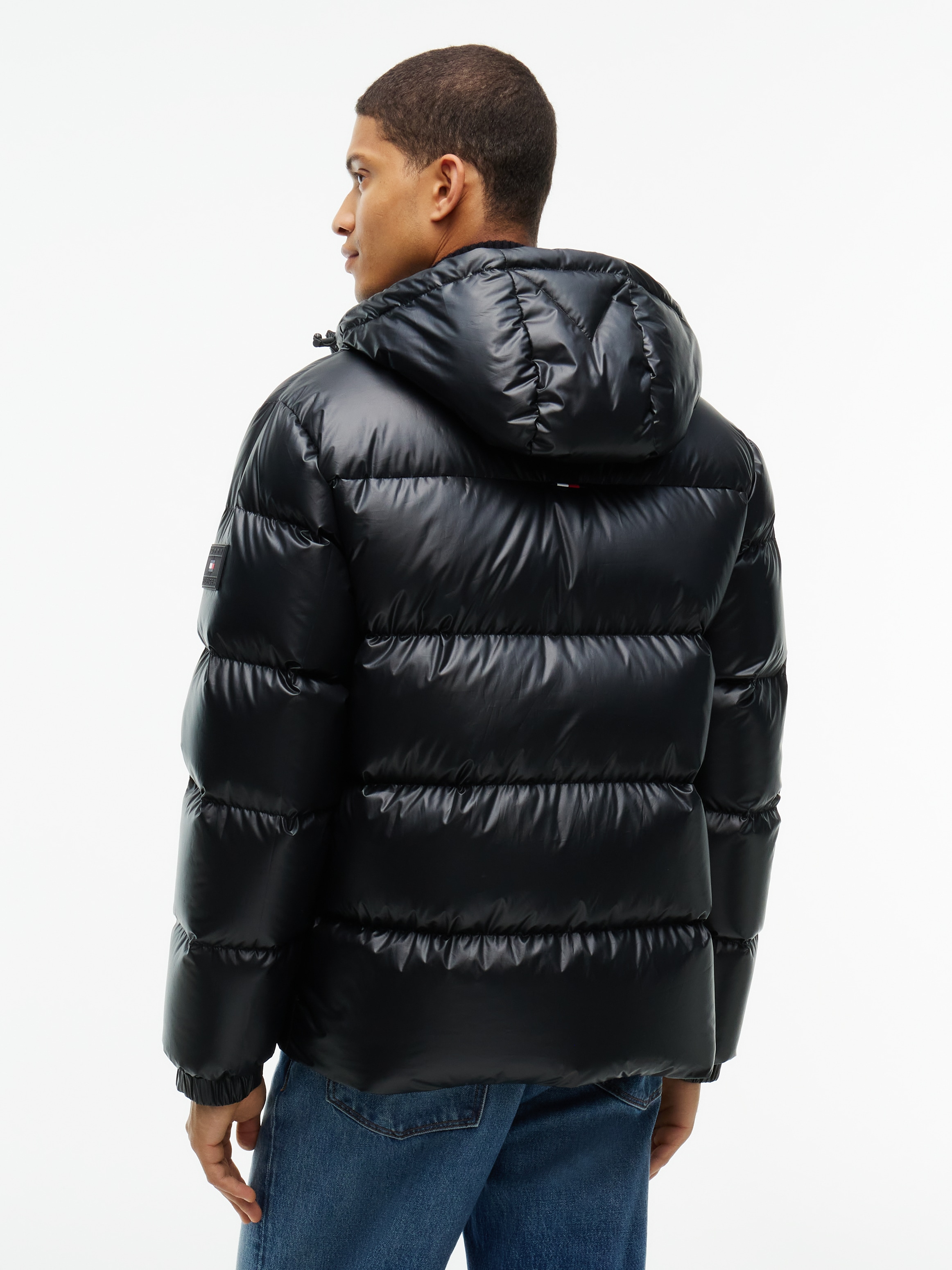 Tommy Hilfiger Daunenjacke »SHINY DOWN HOODED PUFFER« mit Kapuze mit weicher Daunenfüllung