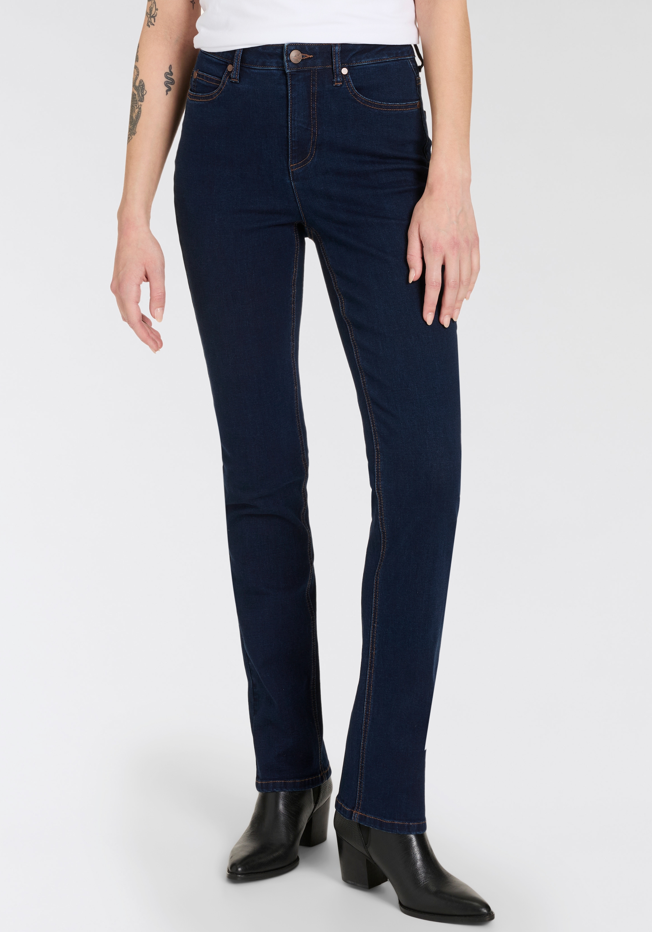 Image of Arizona Gerade Jeans "Ultra-Stretch" Used-Look-Waschung