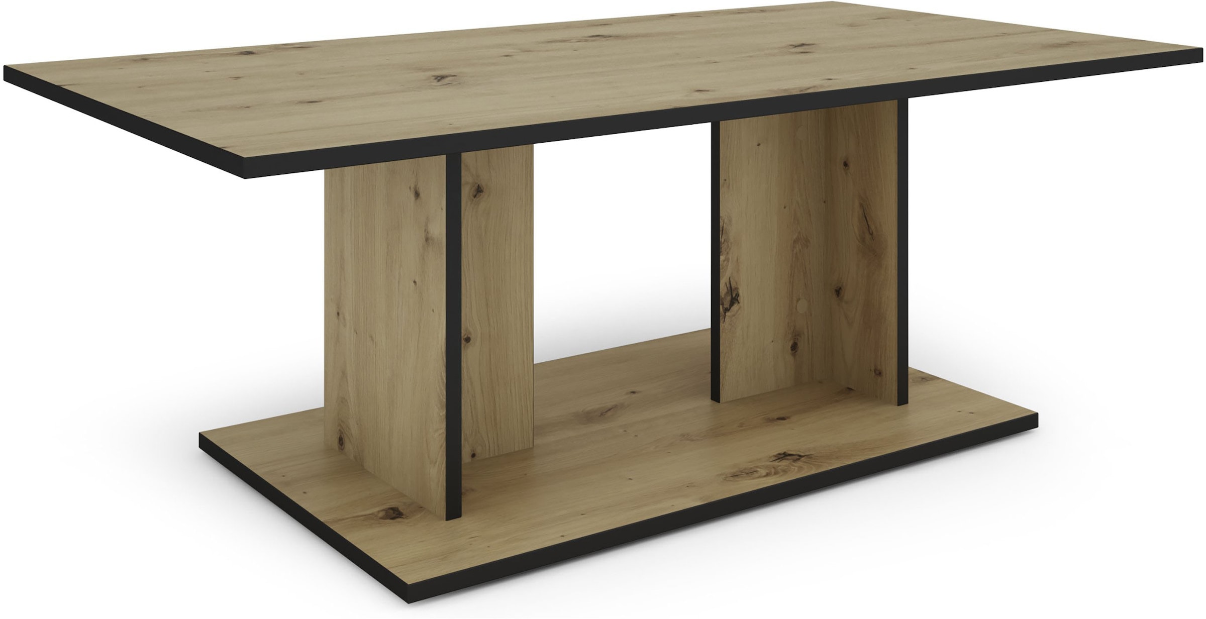 byLIVING Table basse »TOM« Aspect chêne ou blanc, bord noir, capacité de charge 40 kg, L : 110 cm
