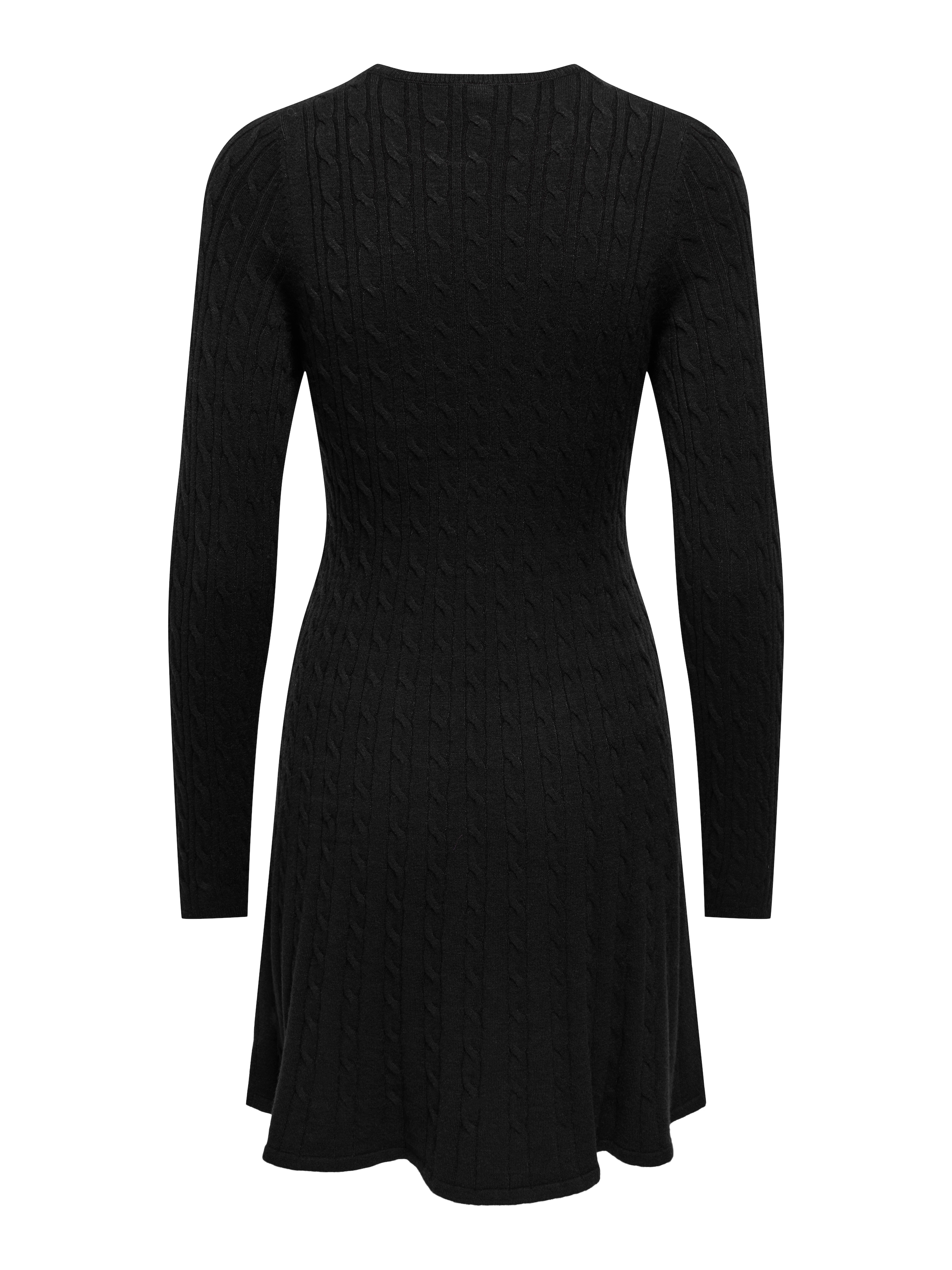 ONLY Robe en tricot »ONLIBI LS O-NECK CABLE DRESS CC KNT« mélange viscose, coupe régulière