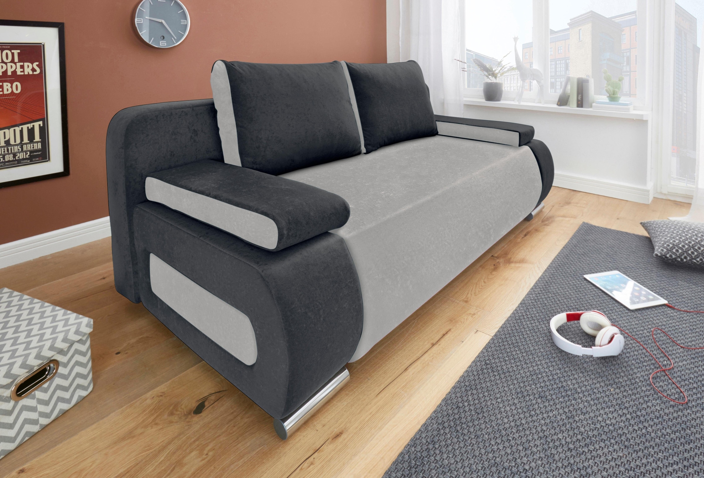 COLLECTION AB Schlafsofa »Moritz«, mit Bettfunktion und Bettkasten, komfortabler Federkern