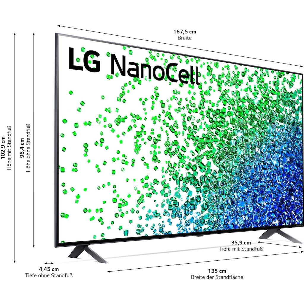 LG LCD-LED Fernseher »75NANO809PA«, 189 cm/75 Zoll, 4K Ultra HD, Smart-TV, Local Dimming,Sprachassistenten,HDR10 Pro