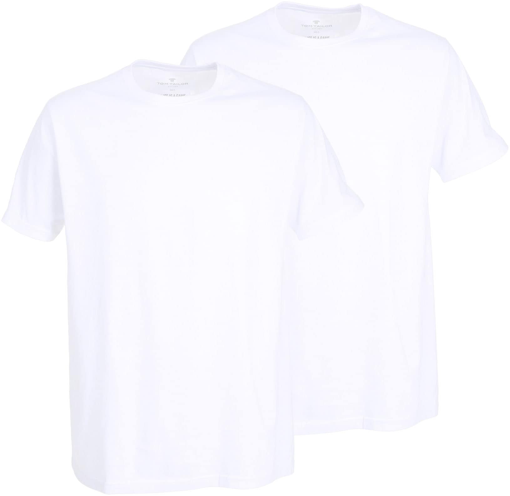 Image of TOM TAILOR T-Shirt "Ohio" 2er Pack, Kurzarm, Rundhalsausschnitt, basic, locker, elastisch, Baumwollmix
