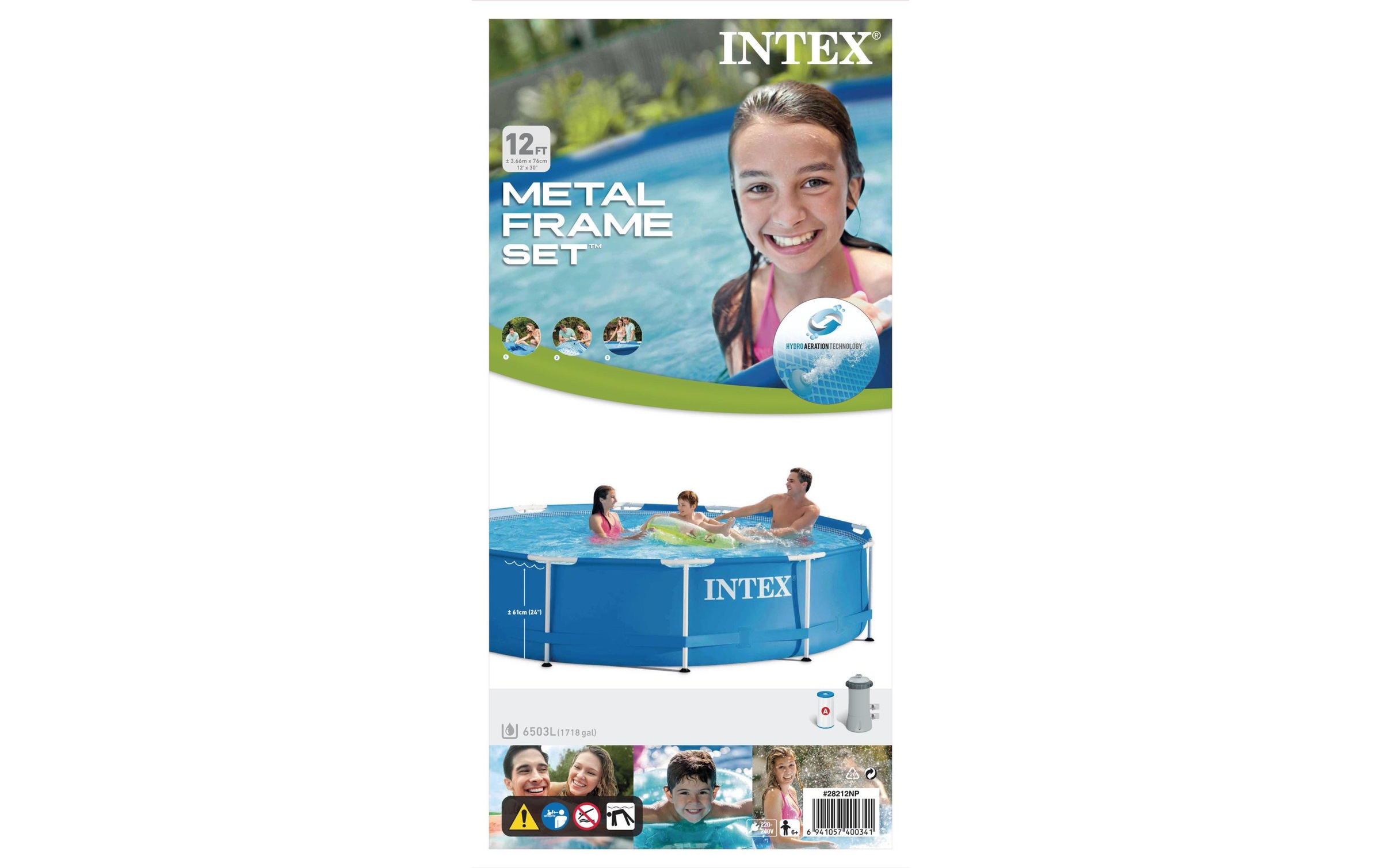 Intex Schwimmbecken »Metal Frame Set 366 x 76 cm«, (Filterpumpe inklusive)