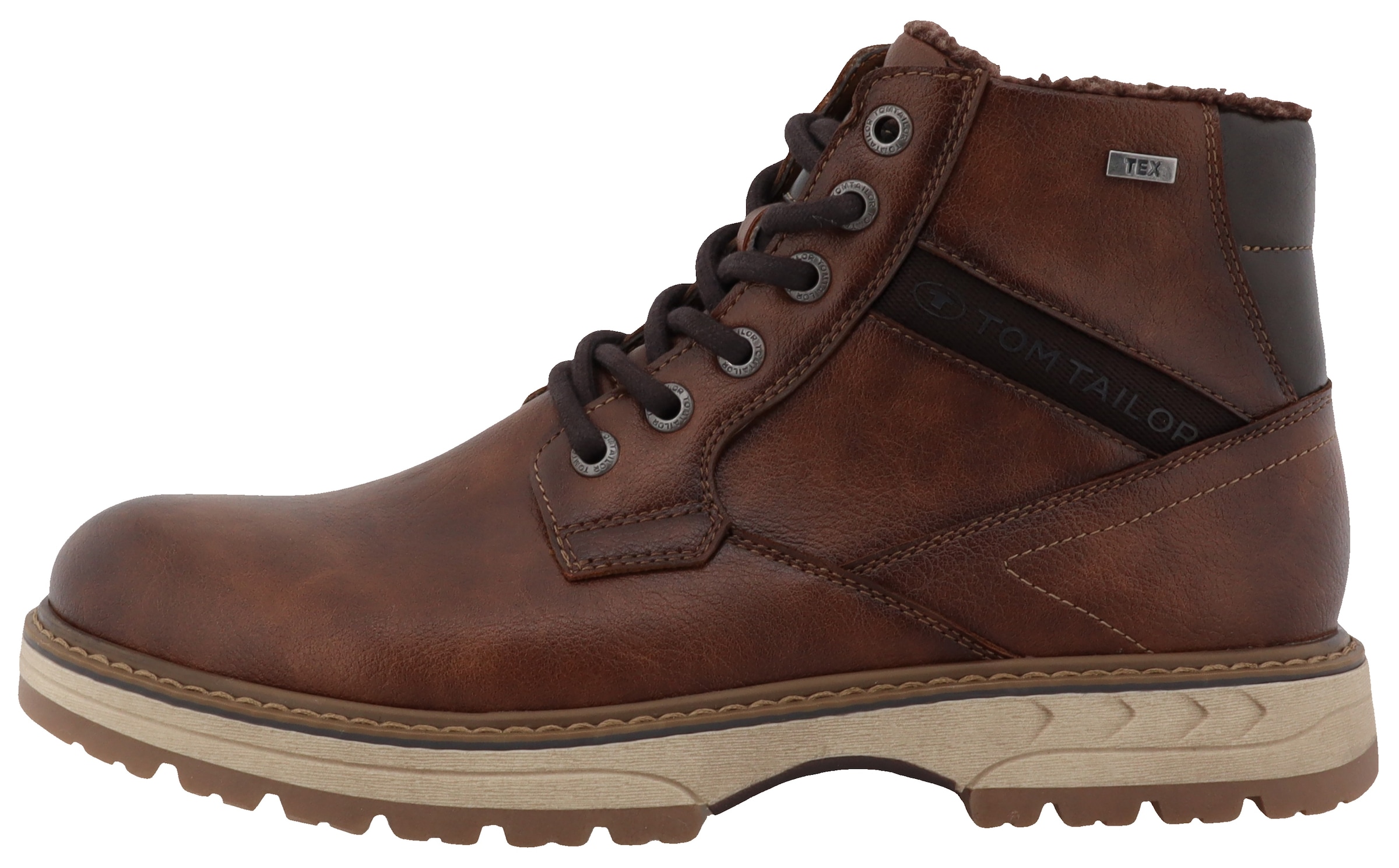 TOM TAILOR Winterboots,Blockabsatz,Schnürboots,Outdoorschuh, Reissverschluss, Weite G (=weit)