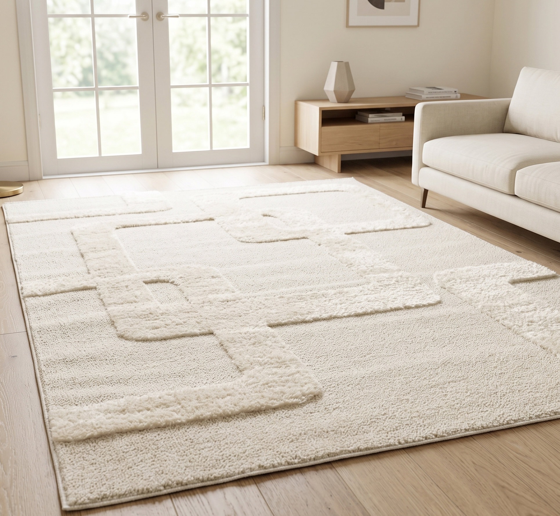 GOODproduct Teppich »Modea, geometrisches Muster« rechteckig 20 mm Höhe Ton-in-Ton, Hoch-Tief, weich, Wohnzimmer, Schlafzimmer