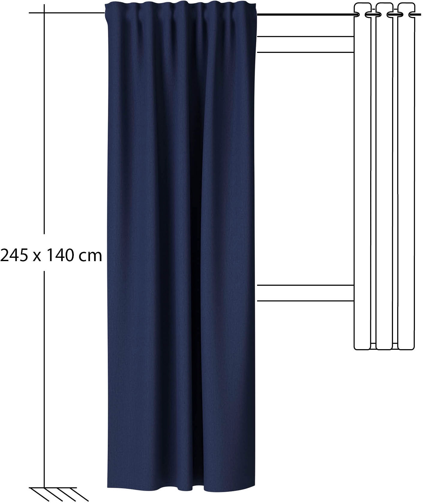 HOMING Vorhang »Galdin« Multifunktionsband 1 Stk. tlg. Verdunklungsvorhang, blickdicht, Thermo, Energiesparend