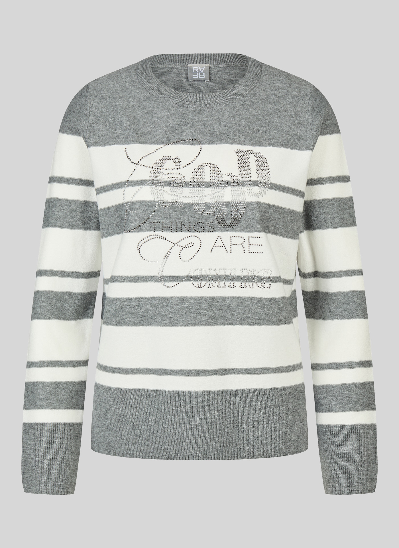 Rabe Pull en tricot im Streifen-Look und mit Glitzersteinen