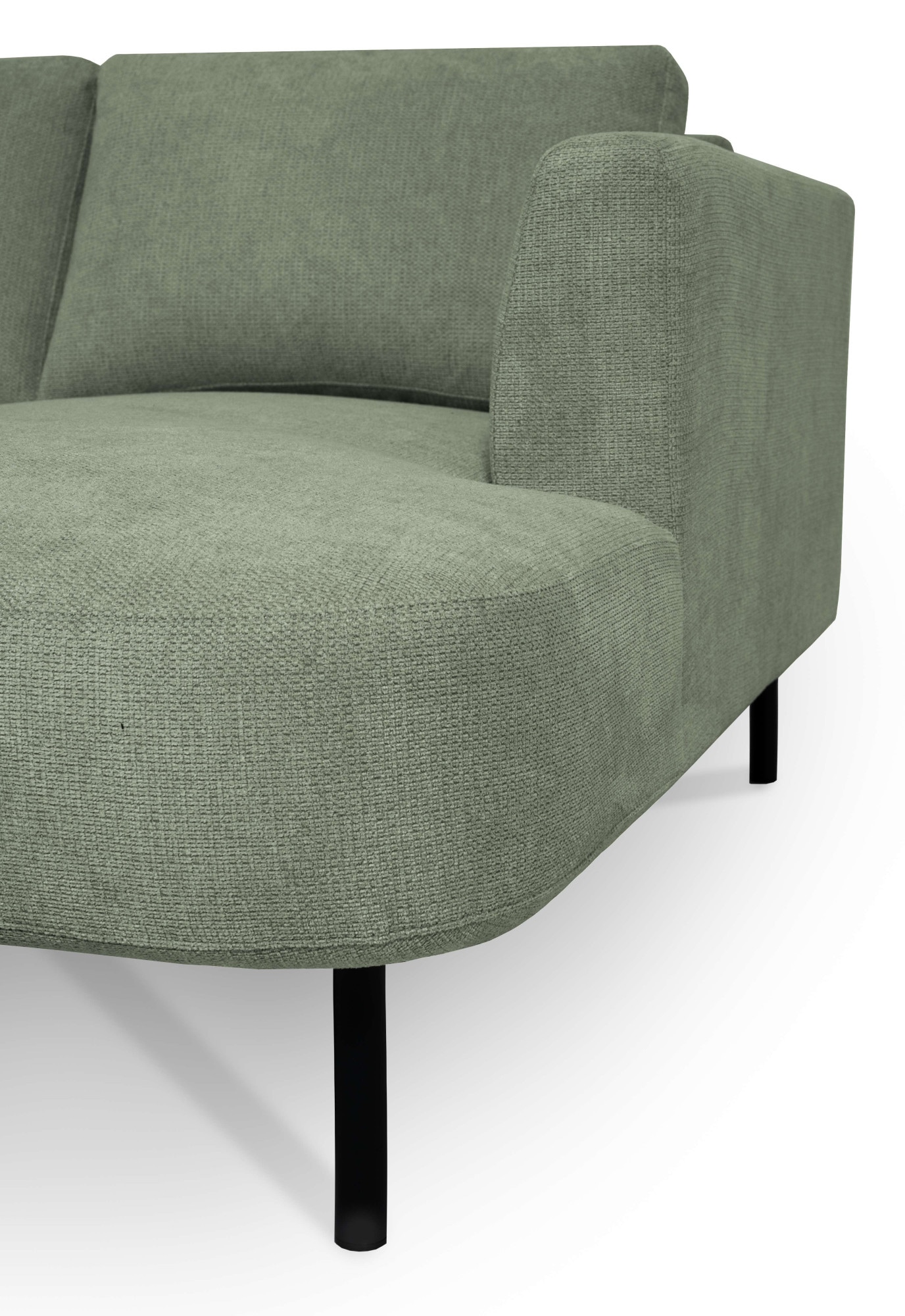 Places of Style Wohnlandschaft »Cesola«, in weichem Chenille-Stoff, Breite 327 cm, mit schwarzen Metallfüssen