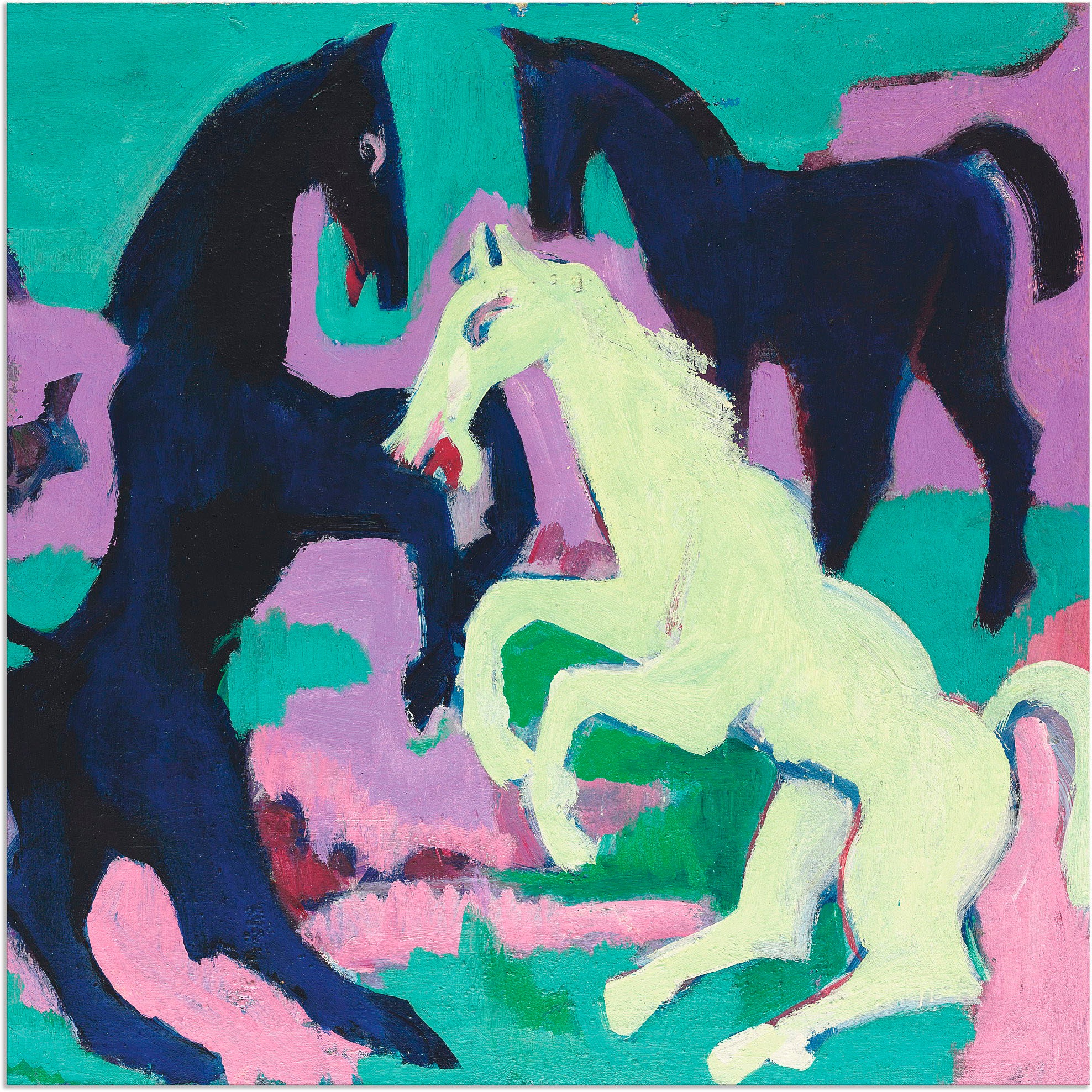 Image of Artland Wandbild »Drei Pferde. Um 1923«, Haustiere, (1 St.), in vielen Grössen & Produktarten - Alubild / Outdoorbild für den Aussenbereich, Leinwandbild, Poster, Wandaufkleber / Wandtattoo auch für Badezimmer geeignet bei Ackermann Versand Schweiz